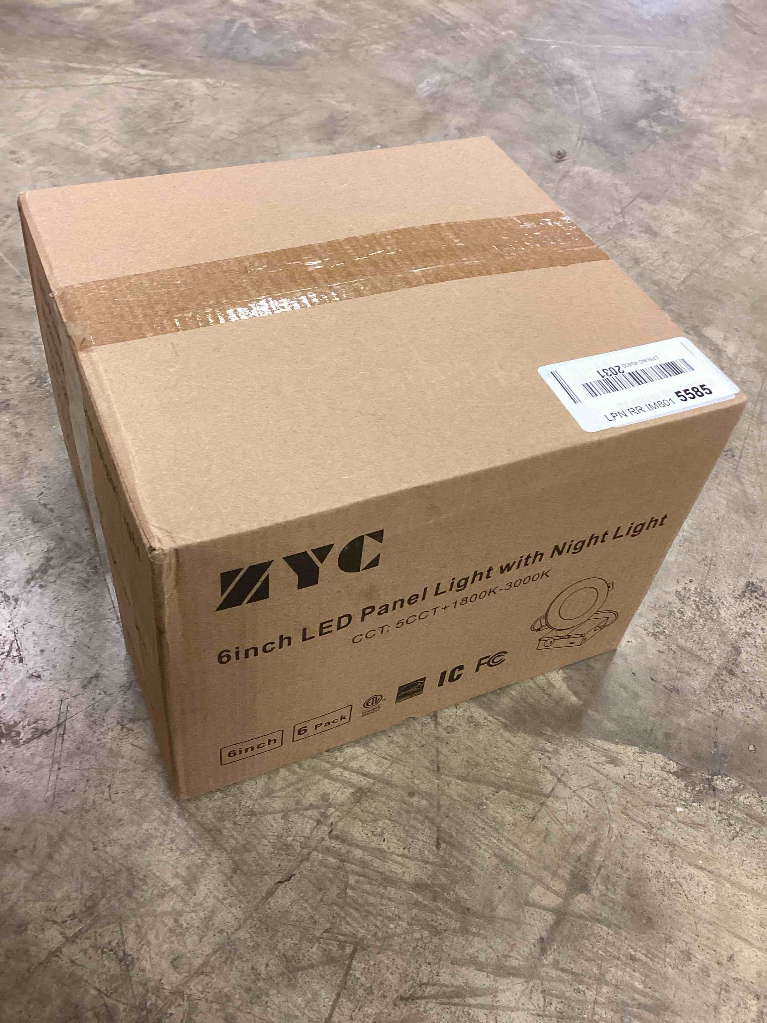 Condition photo showing New/Like New for ZYC Canless LED Recessed Lighting 6 Inch 6 Pack 5CCT Ultra-Thin Downlight Lights with Night Light Mode,12W 1100LM Dimmable Retrofit Wafer Recessed Ceiling Light,1800K to 6000K ETL,FCC 6inch || 6PACK Black