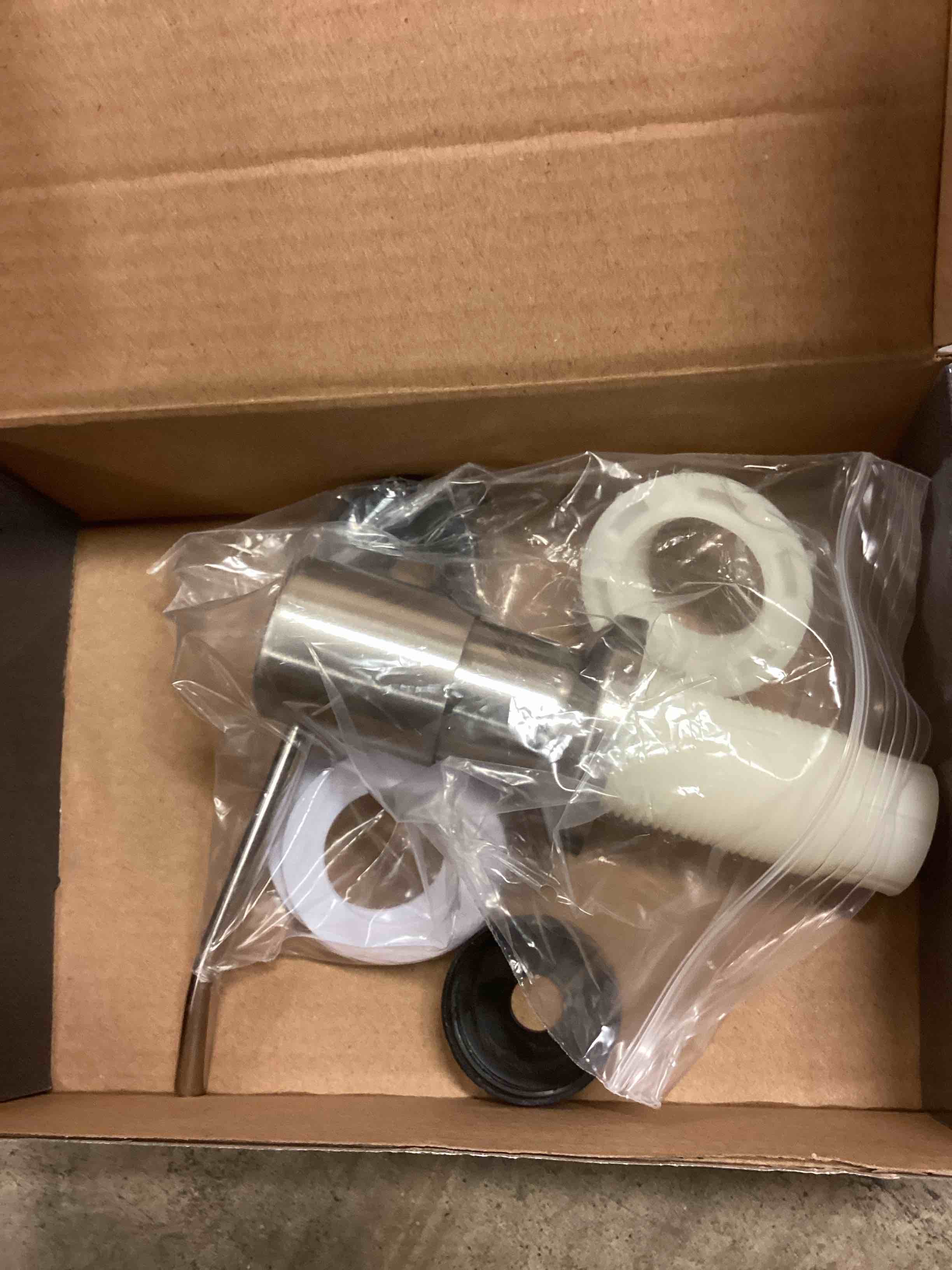 Condition photo showing As Is for Soap Dispenser for Kitchen Sink, Built in Sink Soap Dispenser (Brushed Nickel), Countertop Dish Soap Dispenser Stainless Steel Pump with 47" Extension Tube kit, No Need to Frequent Refills