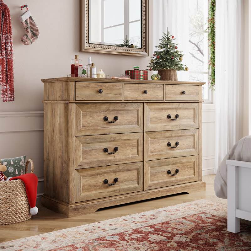 Bridgeport 9 Drawer 53.5'' W Double Dresser brown 