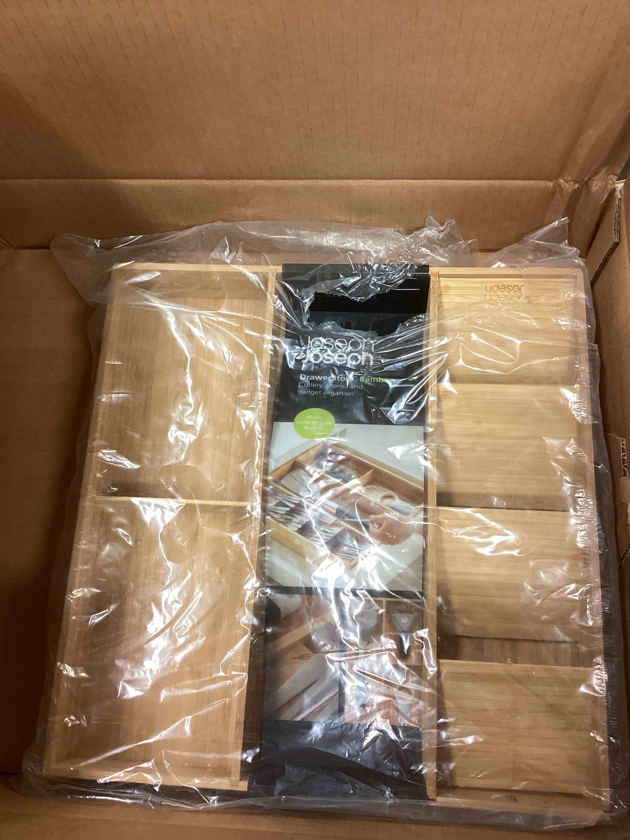 Condition photo showing As Is for DrawerStore™ Bamboo Expanding Cutlery, Utensil & Gadgets Organizer