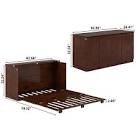 Westfield Low Profile Wood Murphy Bed Chest with 6" Mattress Queen Walnut (only 1 box) 