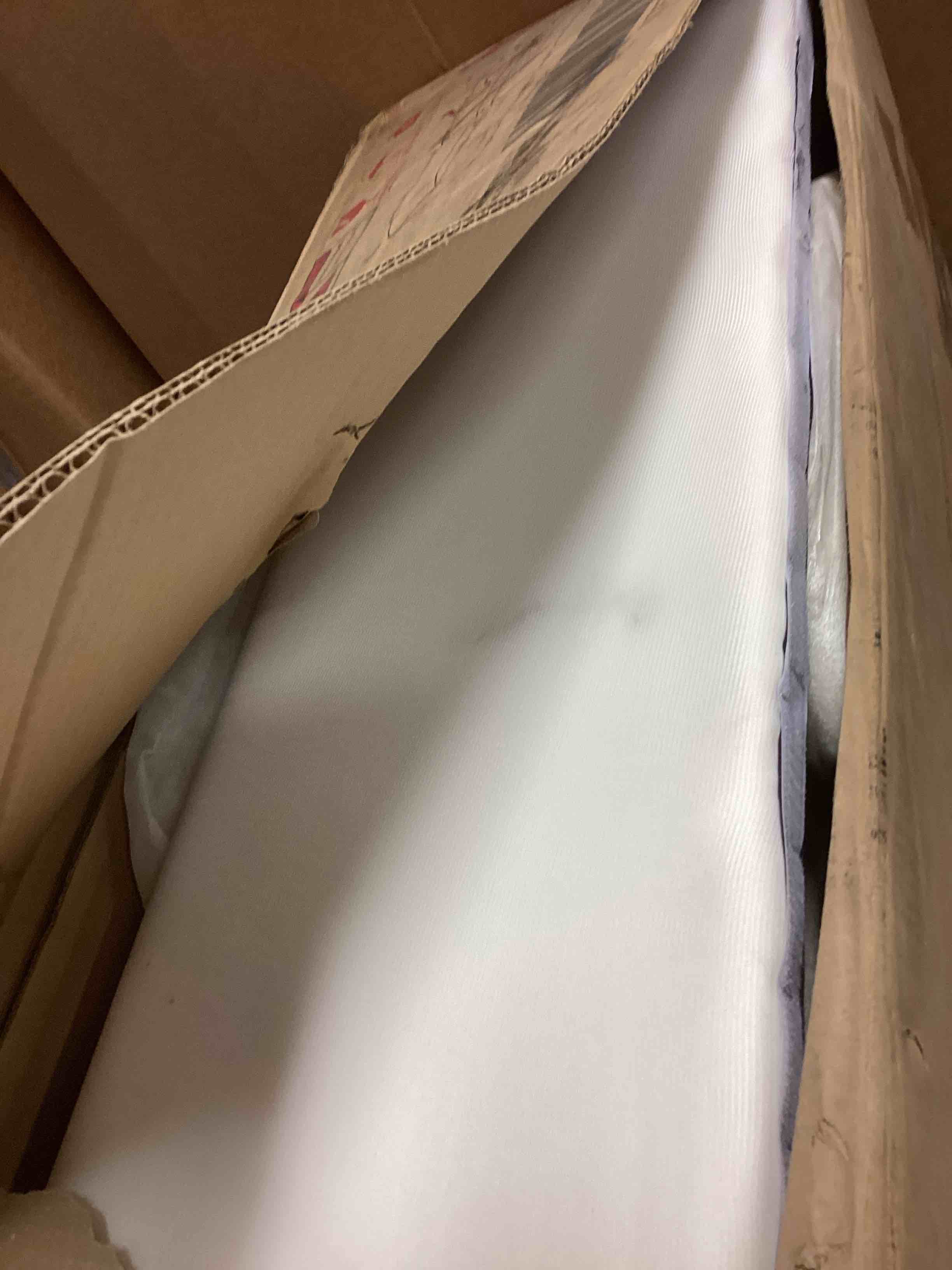 Condition photo showing As Is for (incomplete box 1 of 3) 87" Curved Contemporary Sofa in : Plush Seating, Streamlined Design, and e Ideal for Stylish Living Spaces