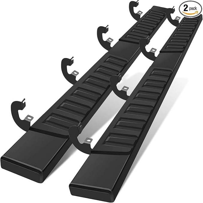COMNOVA 6 Inches Running Boards& Steps Step Bars Compatible with 2019-2026 Chevy Silverado 1500, 2020-2026 Silverado/Sierra 2500HD 3500HD Crew Cab, A Pair Running Boards for Silverado Crew cab.