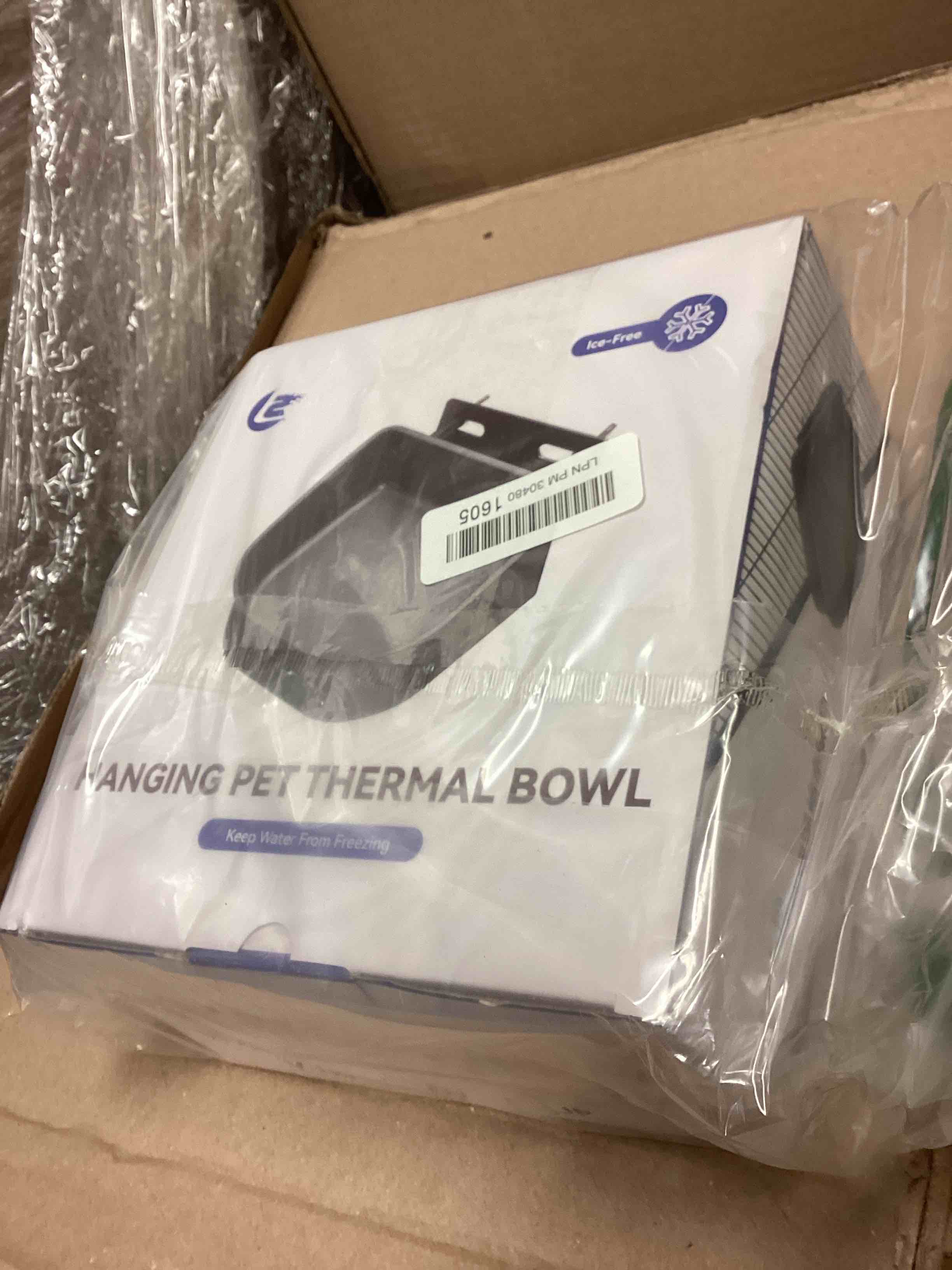 Condition photo showing New/Like New for Namsan Heated Water Bowl for Cats Outdoor/Indoor, 1L Rabbit Thermal Bowls, Prevents Freezing, Hanging Heated Cage Bowl for Chicken, Birds, Small Dogs, Self-Assembly, Grey Grey(1 L)