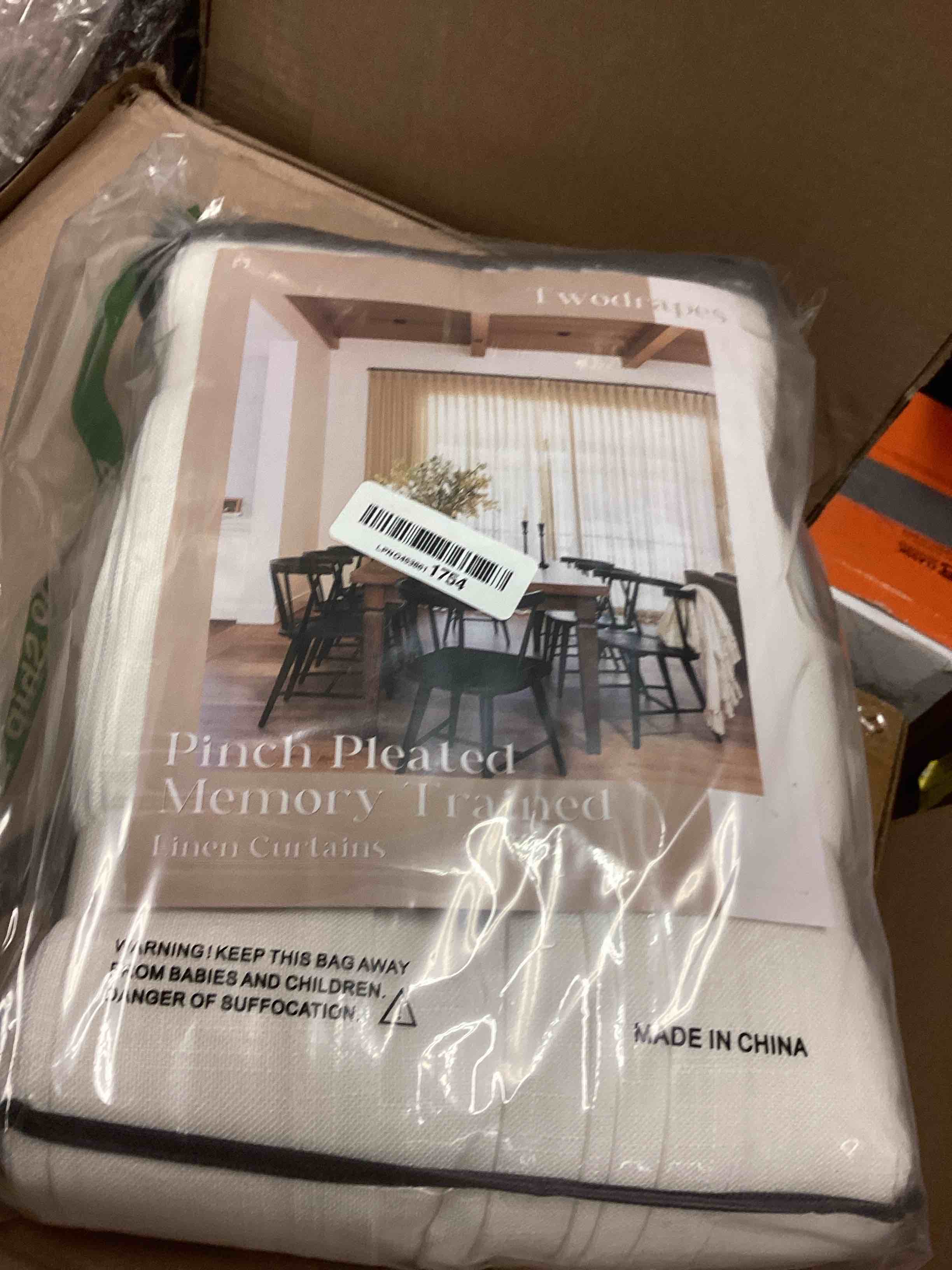 Condition photo showing New/Like New for Neutral Pinch Pleated 86 Inch Curtains Semi Sheer Linen Blended Light Filtering Window Curtains 86 Inches Long for Living Room Bedroom Boho Cream Birch Pinch Pleat Drapes Rings Hooks 2 Panels Set Natural 40"W x 86"L (Pack of 2)