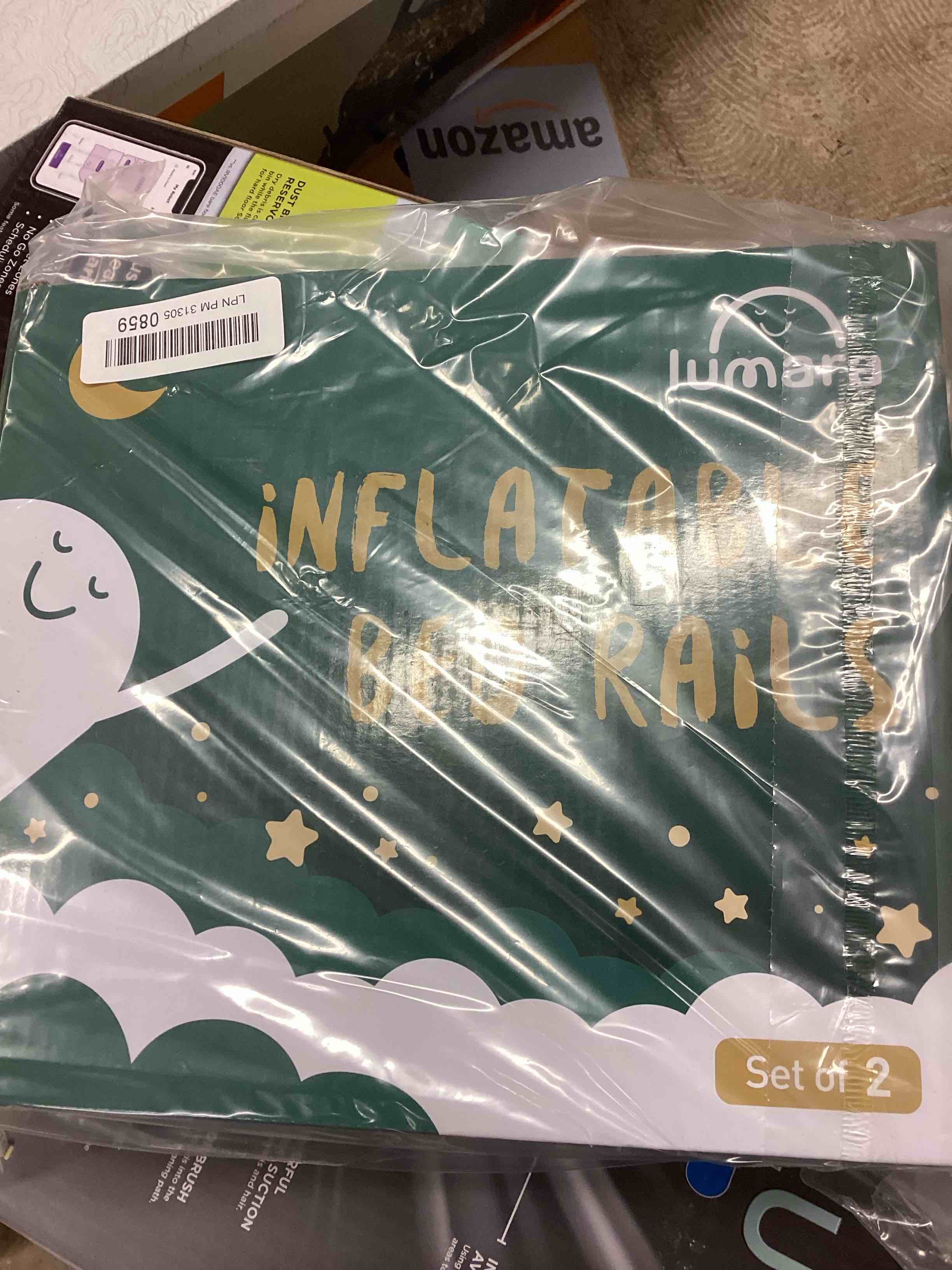 Condition photo showing Good Condition for LUMARA Inflatable Bed Rail for Toddlers 2 Pack - Portable Travel Bed Bumpers for Kids Fits Twin Full Queen King Size Beds - Non-Slip Safety Guard Rails [2-pack] 2 Bumpers