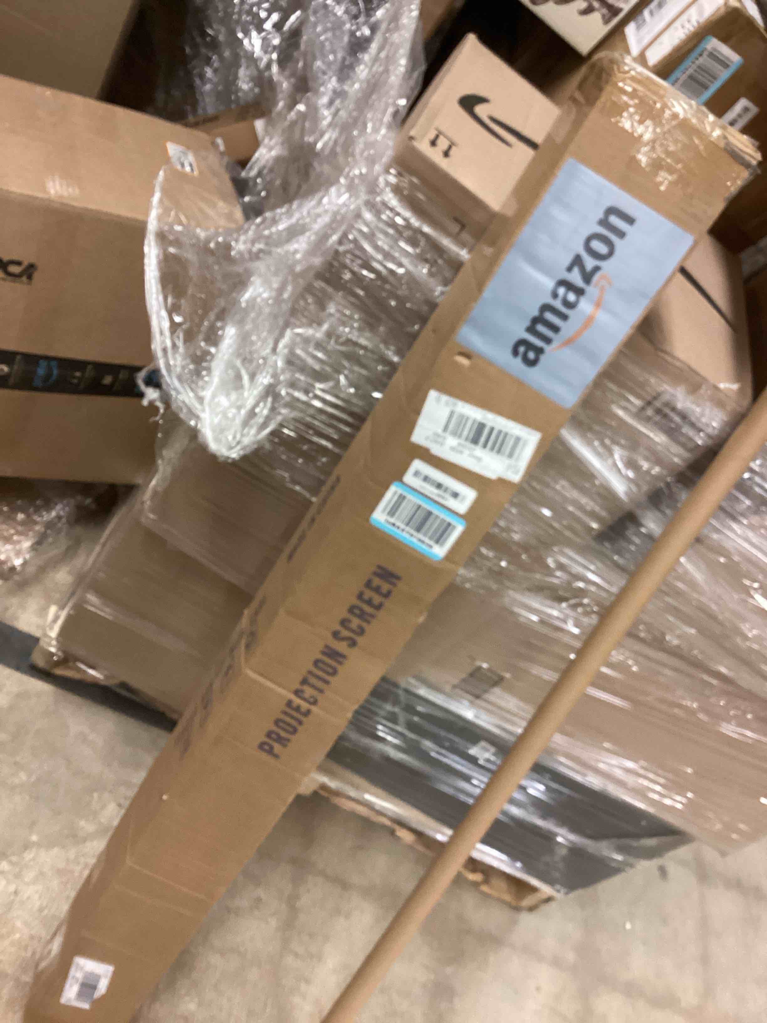 Condition photo showing As Is for 60 Inch Projector Screen Portable with Stand & Carry Bag, 4:3 Aspect Ratio, Lightweight Foldable Design for Home Theater & Outdoor Movies, Easy Setup Indoor Outdoor Projection Screen (60") 60-inch bracket type projection screen