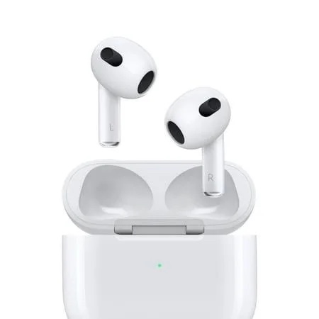 Apple AirPods (3rd Generation) Wireless Ear Buds, Bluetooth Headphones, Personalized Spatial Audio, Sweat and Water Resistant, Lightning Charging Case Included, Up to 30 Hours of Battery Life