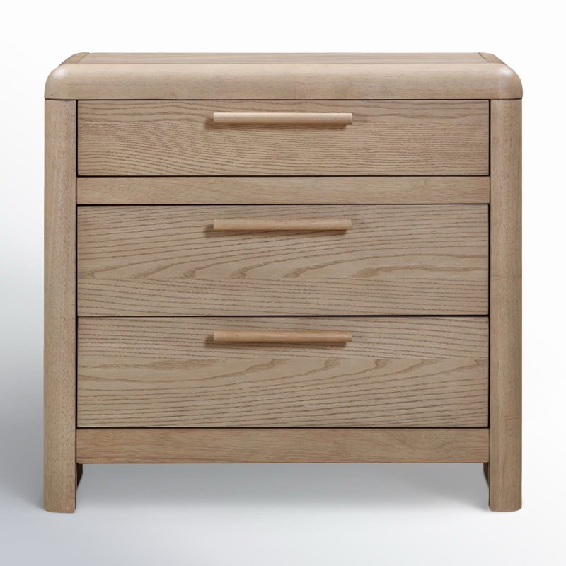 Furano Three Drawer Wood Nightstand