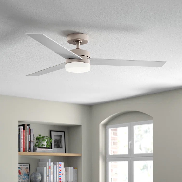 Antoneshia 52" 3 - Blade LED Standard Ceiling Fan with Remote Control and Light Kit Included