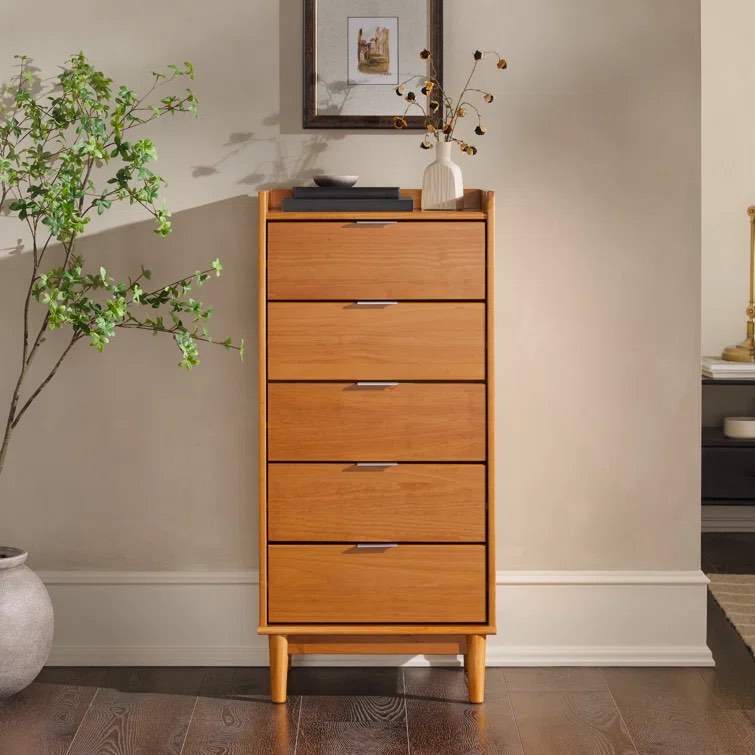 Gheorghe 5-Drawer Solid Wood Dresser
