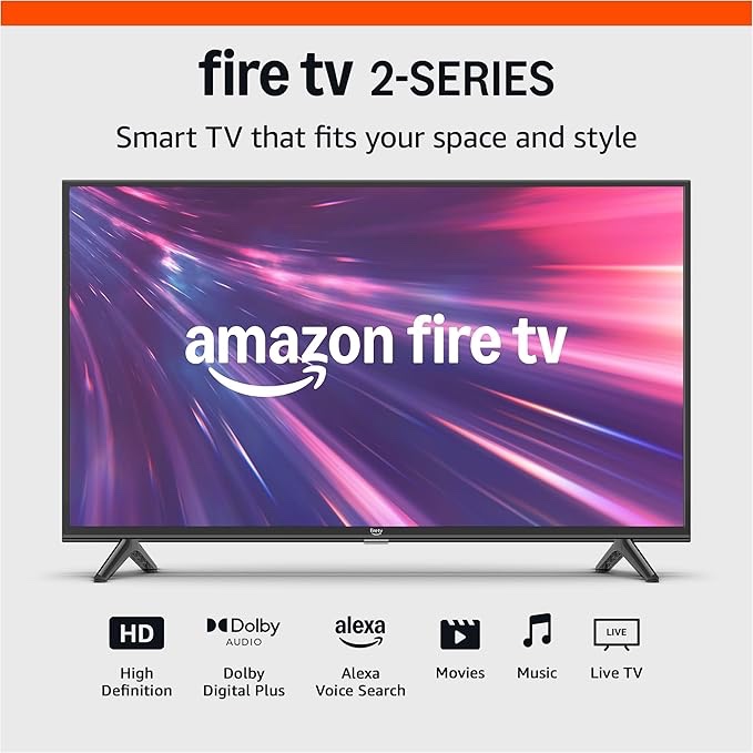 amazon fire tv 40" 2-series (newest model), hd smart tv with fire tv alexa voice remote, stream live tv without cable