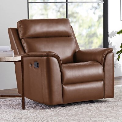 Member'S Mark Lennox Leather Glider Recliner, Brown 