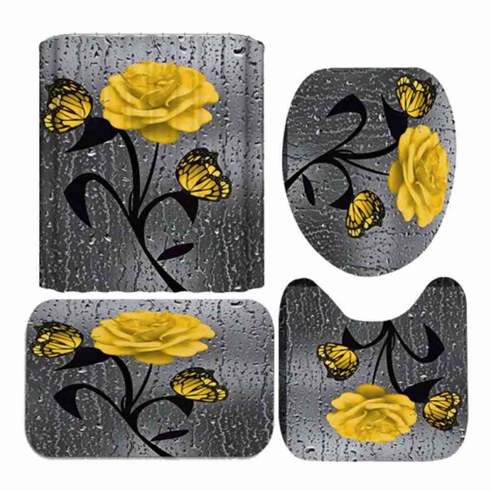 4 Pieces Obanion Bath Rug Set