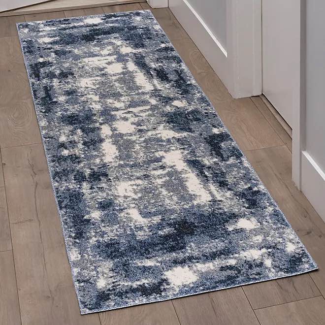 Tuscany Patterned Runner Rug, Argos Blue, 2’8” x 8’
