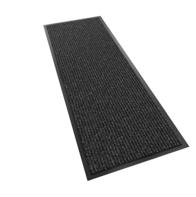 futurwit front door mat, 72" x 24" heavy duty indoor outdoor doormat, non-slip welcome mats for entryway, rubber backing low profile commercial door mats, black stripe 2' x 6' (rectangular) black stripe