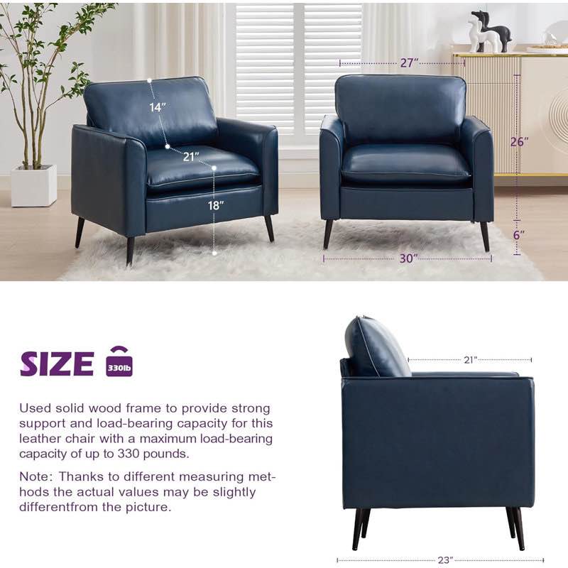 (incomplete) 32In Wide Faux Leather Armchair