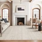 Vintage Striped Non Slip Washable Area Rug(Baige)