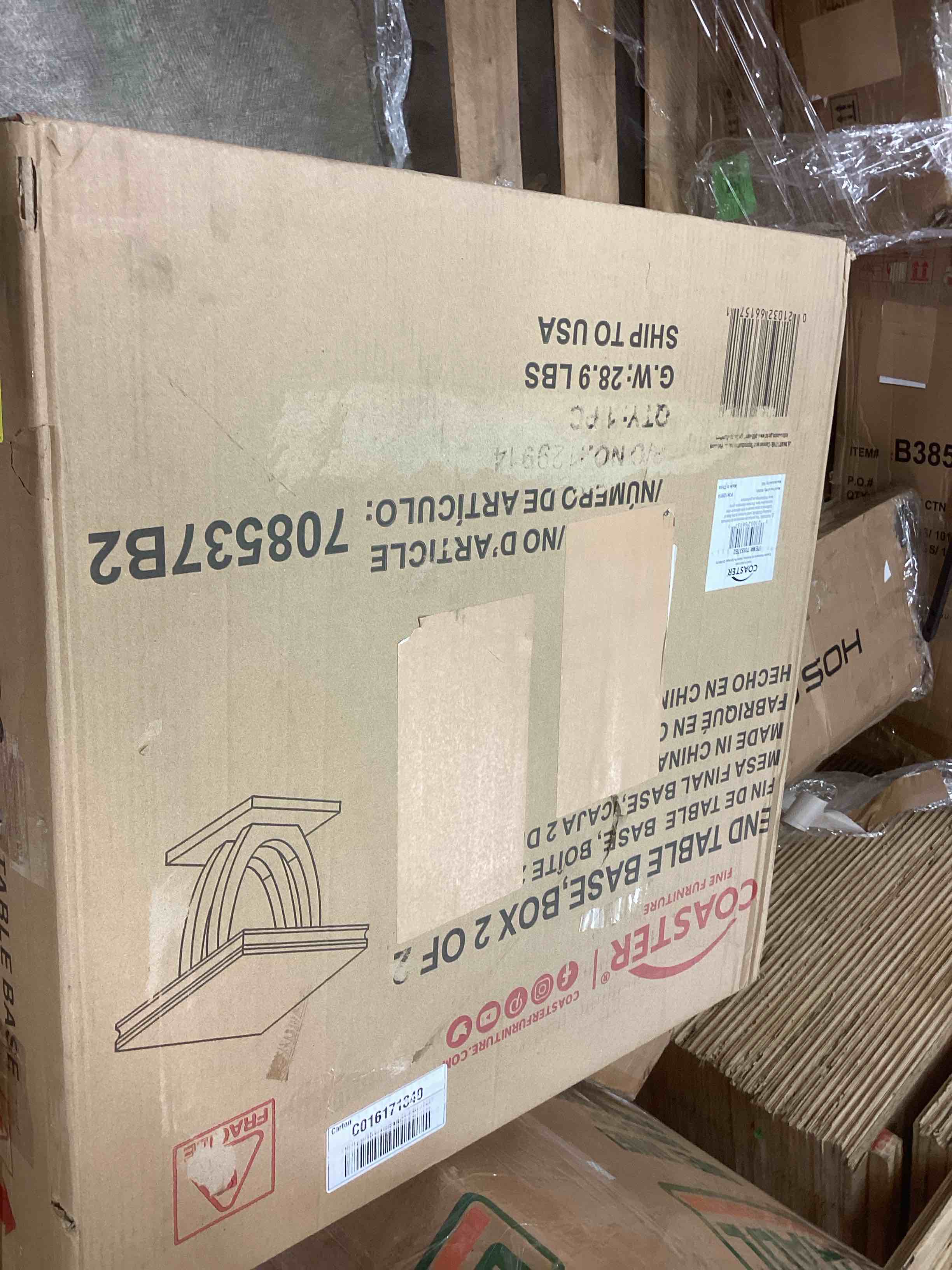 Condition photo showing New/Like New for Willa Arlo™ Interiors Demorest Stone Pedestal End Table(Box 2/2)