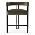 mia 24" modern velvet counter stool with arms (set of 2)