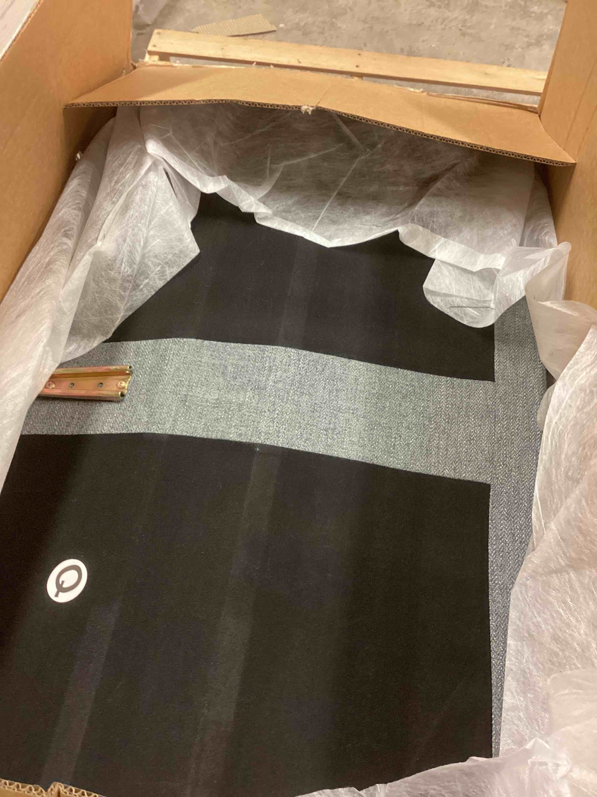 Condition photo showing Good Condition for fabric sofa couch,gray (incomplete one box only)