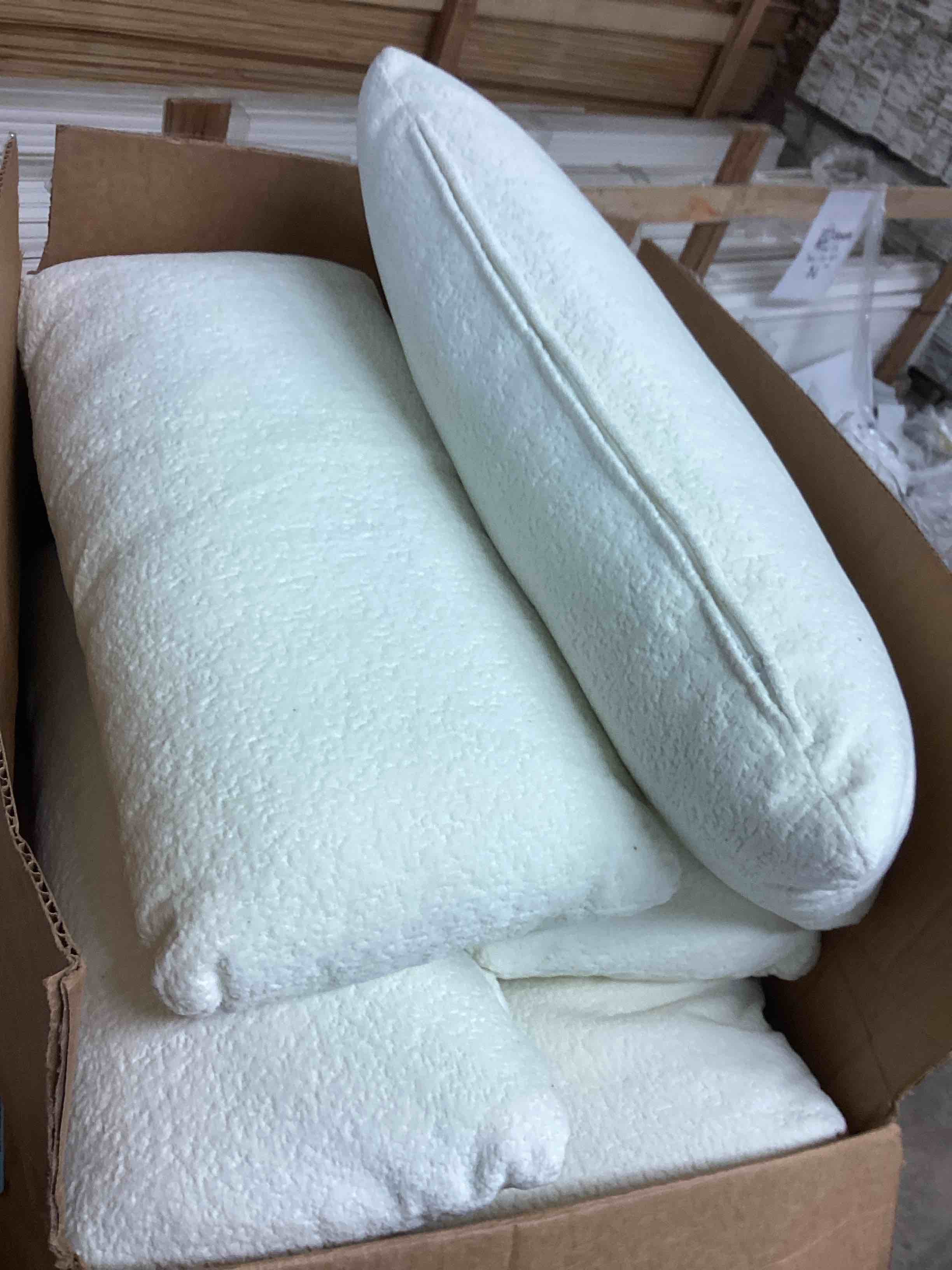 Condition photo showing As Is for Ronald 173.2 in. Chenille Upholstered Rectangle Sectional Sofa in. White (incomplete one box only)