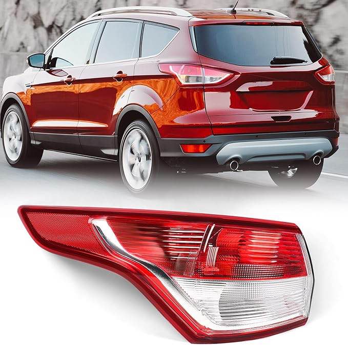 fione tail light assembly compatible with 2013 2014 2015 2016 ford escape rear light brake lamp taillight without bulb left driver side lh