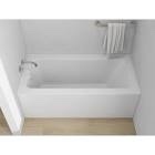 alcove soaking skirt bathtub with overflow and drain