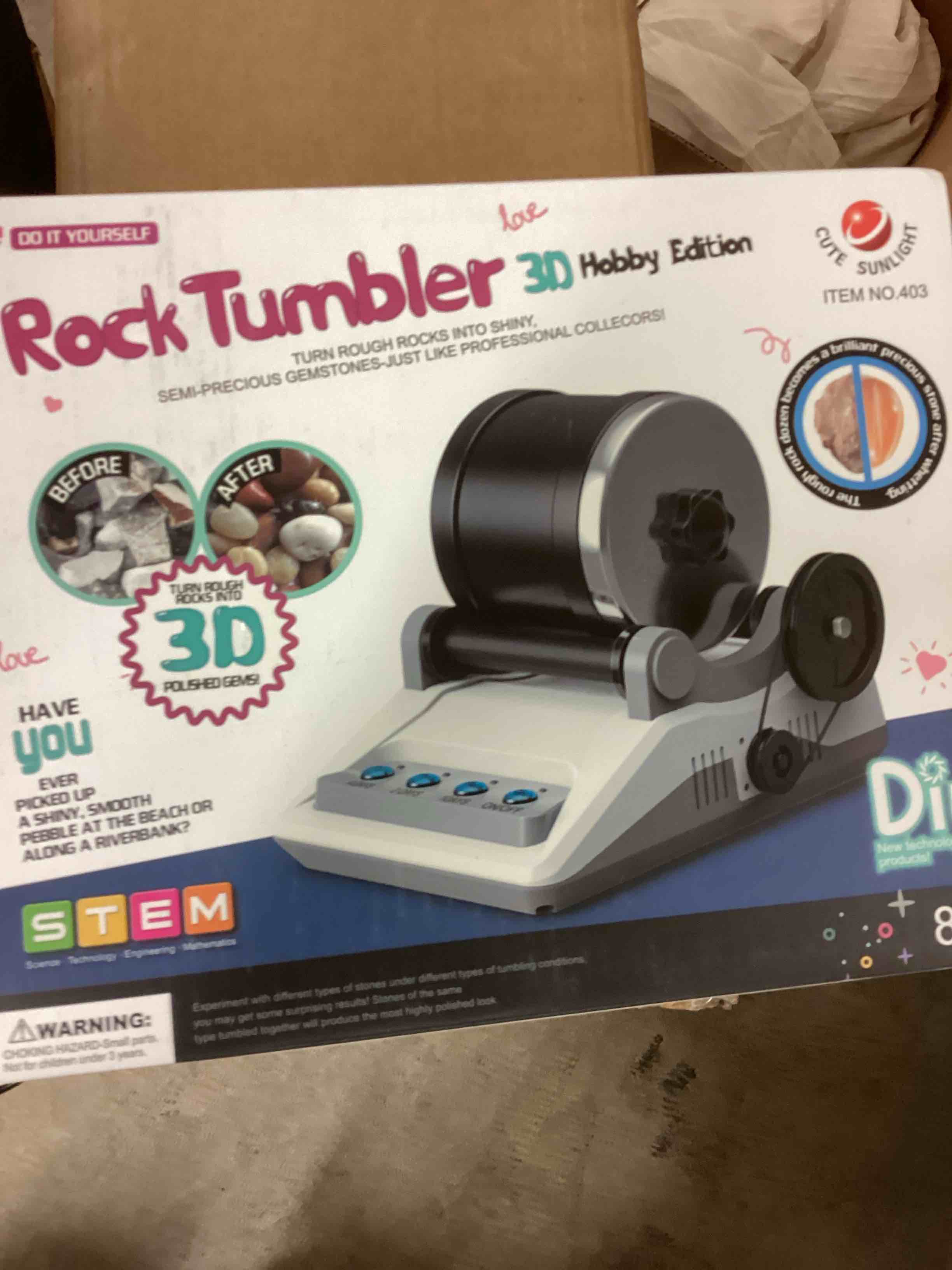 Condition photo showing New/Like New for stem rock tumbler 3d 