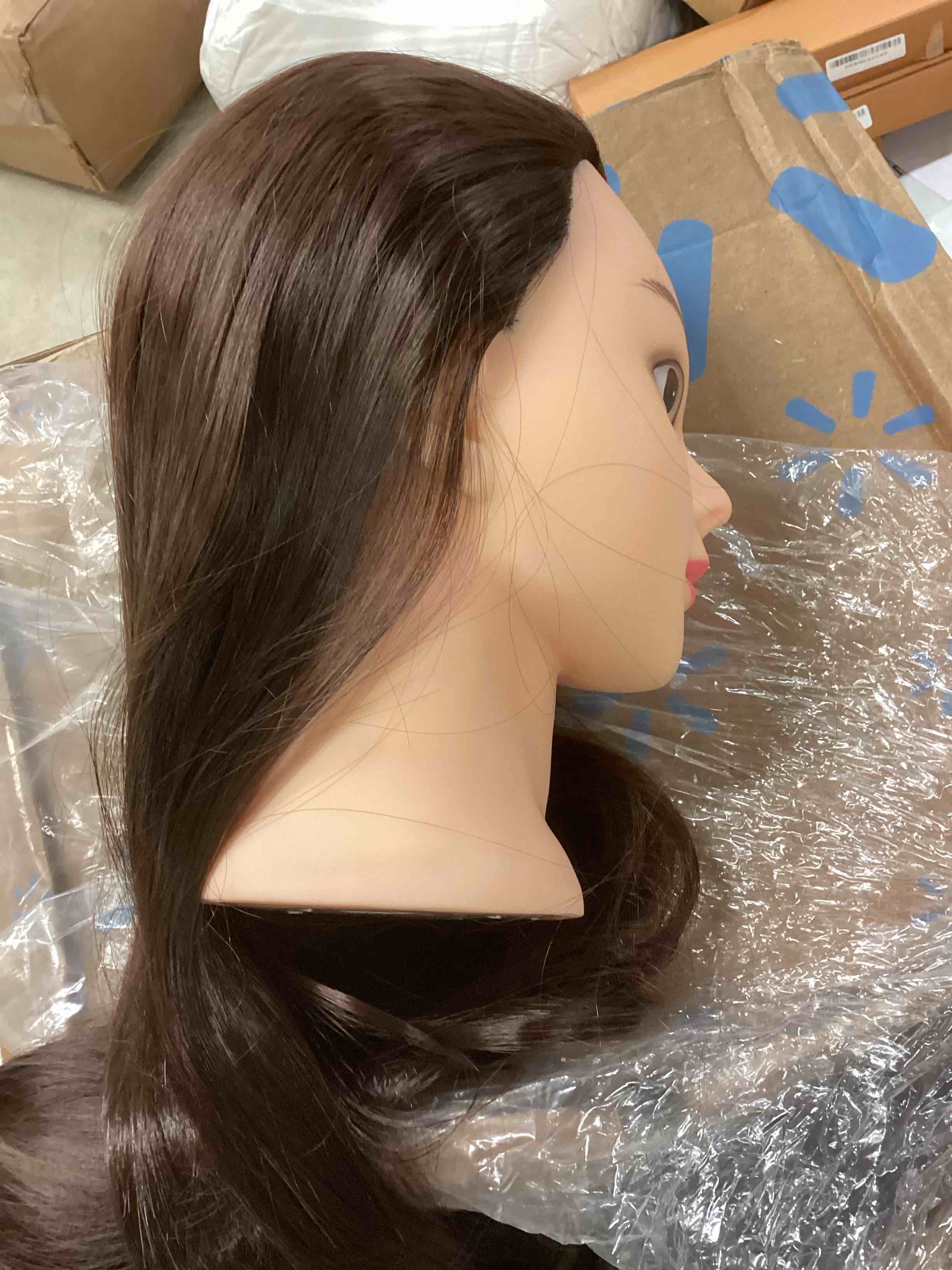 Condition photo showing New/Like New for Long Hair Head with Heat Styling Hair Practice Head for Stylists Students