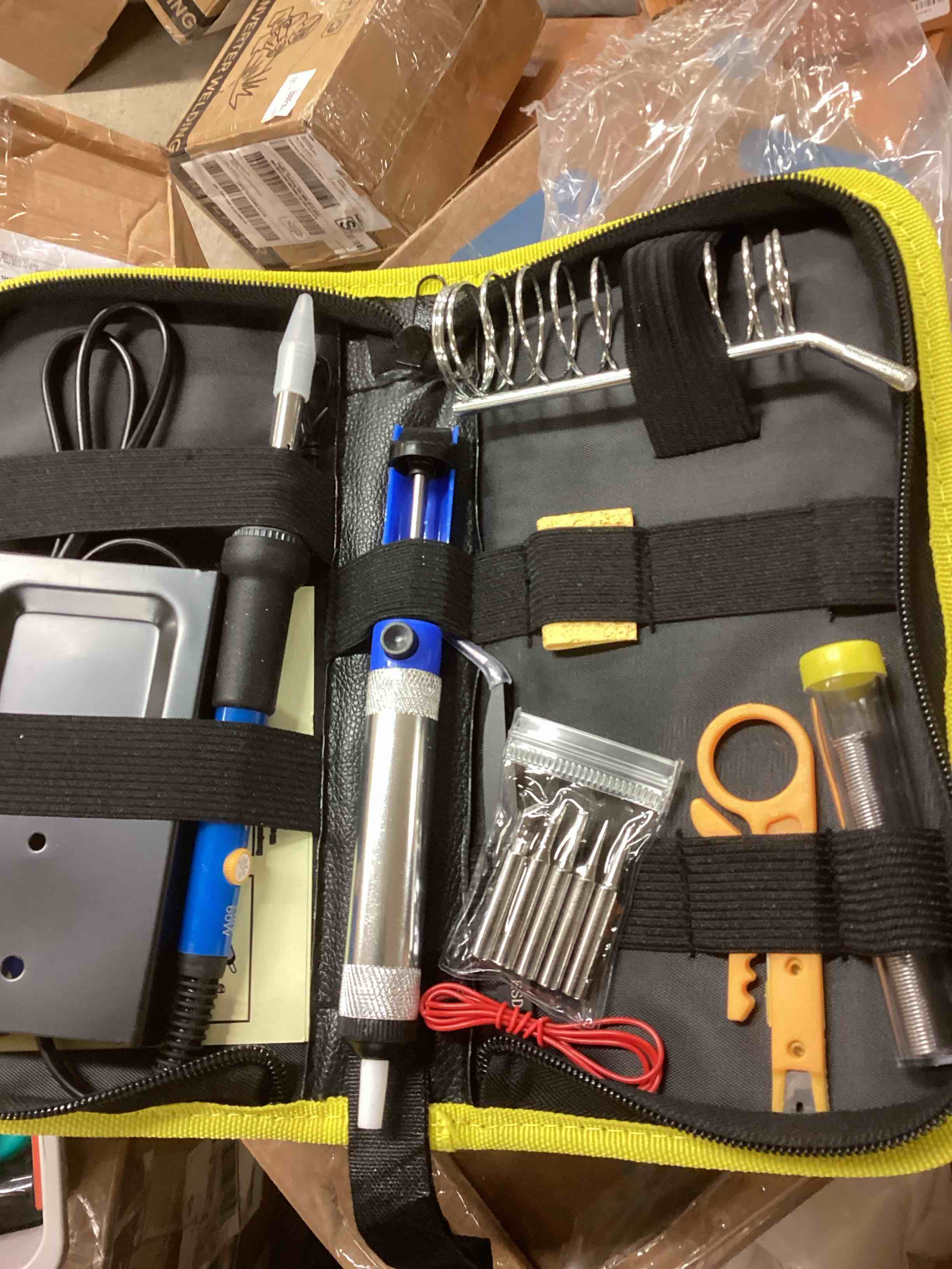 Condition photo showing New/Like New for WellerMan Soldering Iron Kit 80W – LCD Digital Adjustable Temperature Soldering Tool Set with 5 Precision Tips, Desoldering Pump, Solder Wire, Stand for DIY, Electrical Repairs, and Metal Work