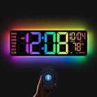 led wall mounted clock with colorful night light