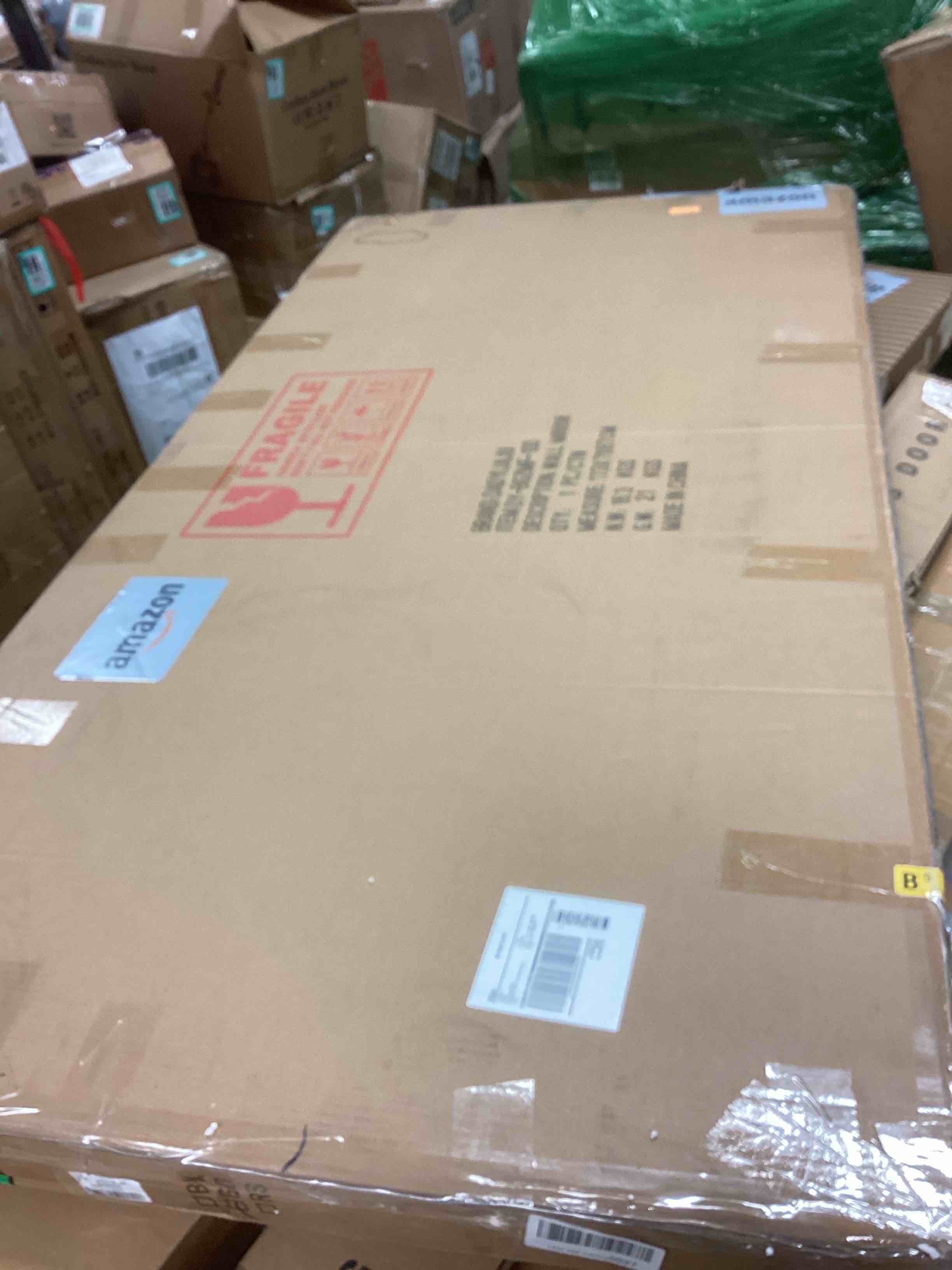 Condition photo showing New/Like New for Irregular Mirror Full Length, 63.4"x29" Large Asymmetrical Mirror, Big Gold Floor Mirrors for Dressing, Modern Wavy Shaped Mirrors for Living Room Bathroom Bedroom Entryway 63.4"L x 29"W Gold Irregular