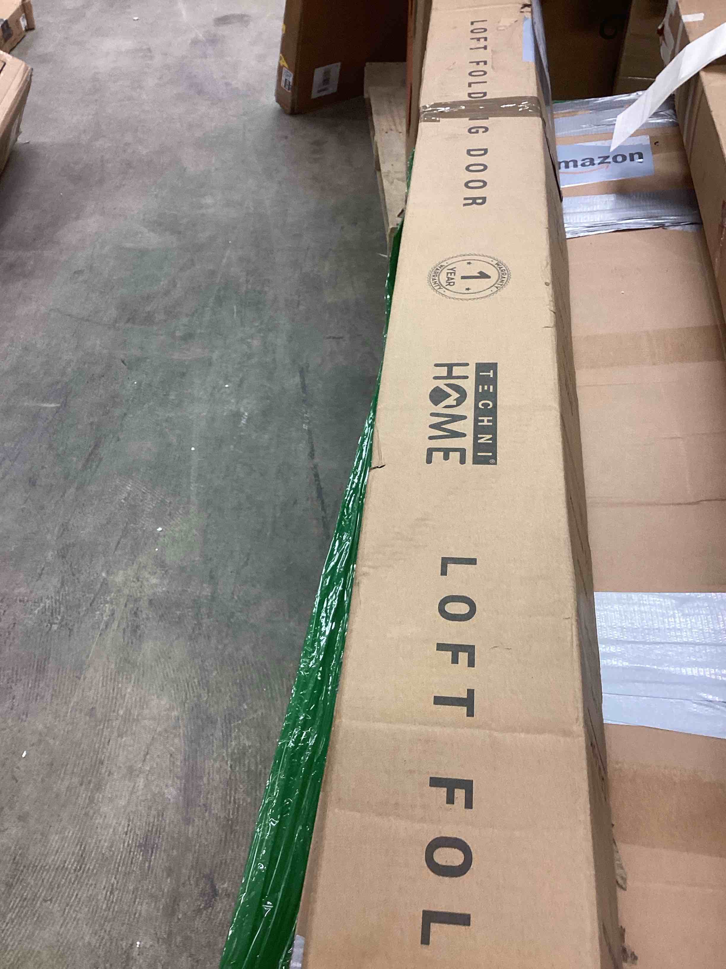 Condition photo showing As Is for 48" W Premium Foldable Accordion Doors, Double Walled Heavy Duty Folding Doors for Interior, Privacy Room Divider, White Oak White Oak 48