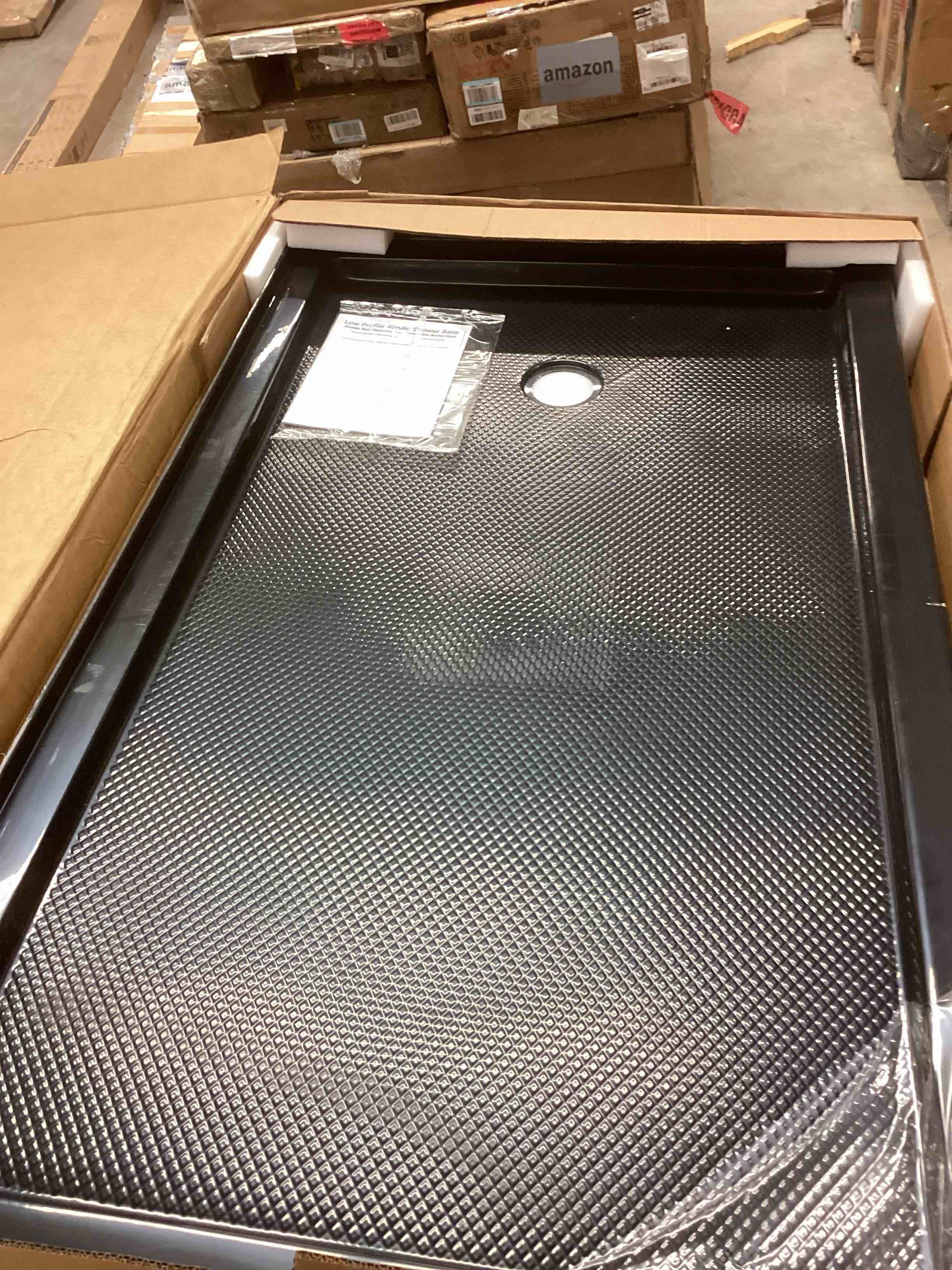 Condition photo showing New/Like New for slimline shower base, black