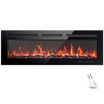 Euhomy 50 Inch Electric Fireplace Wall Recessed and Wall Mounted