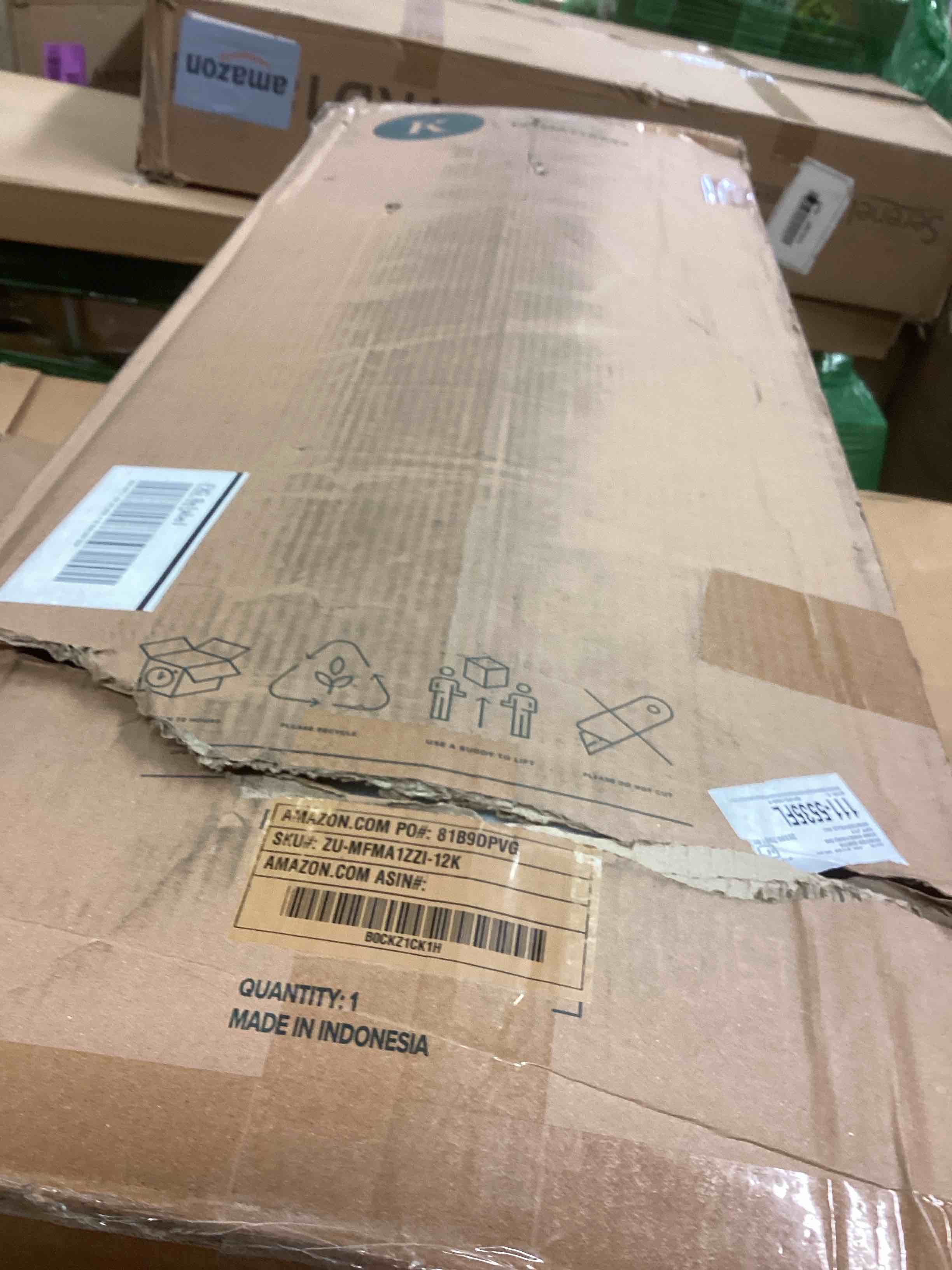 Condition photo showing New/Like New for Zinus 12 Inch King Green Tea Memory Foam Mattress [New Version], Fiberglass Free, Medium Firm Feel, Zoned Pressure Relief, Certified Safe Foams & Fabric, Mattress in A Box