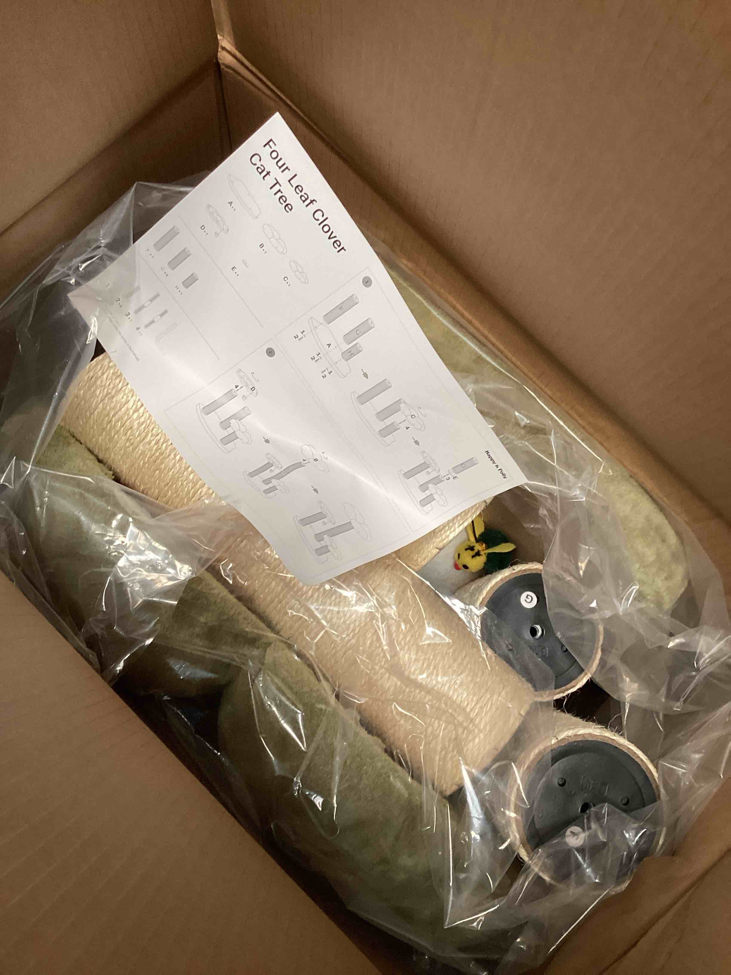 Condition photo showing New/Like New for Cat Tree, Cute Modern Four Leaf Clover-Shaped Cat Tower for Kittens with Natural Sisal Cat Scratching Post, Small Cat Tree for Indoor Cats, Cat Climbing Stand