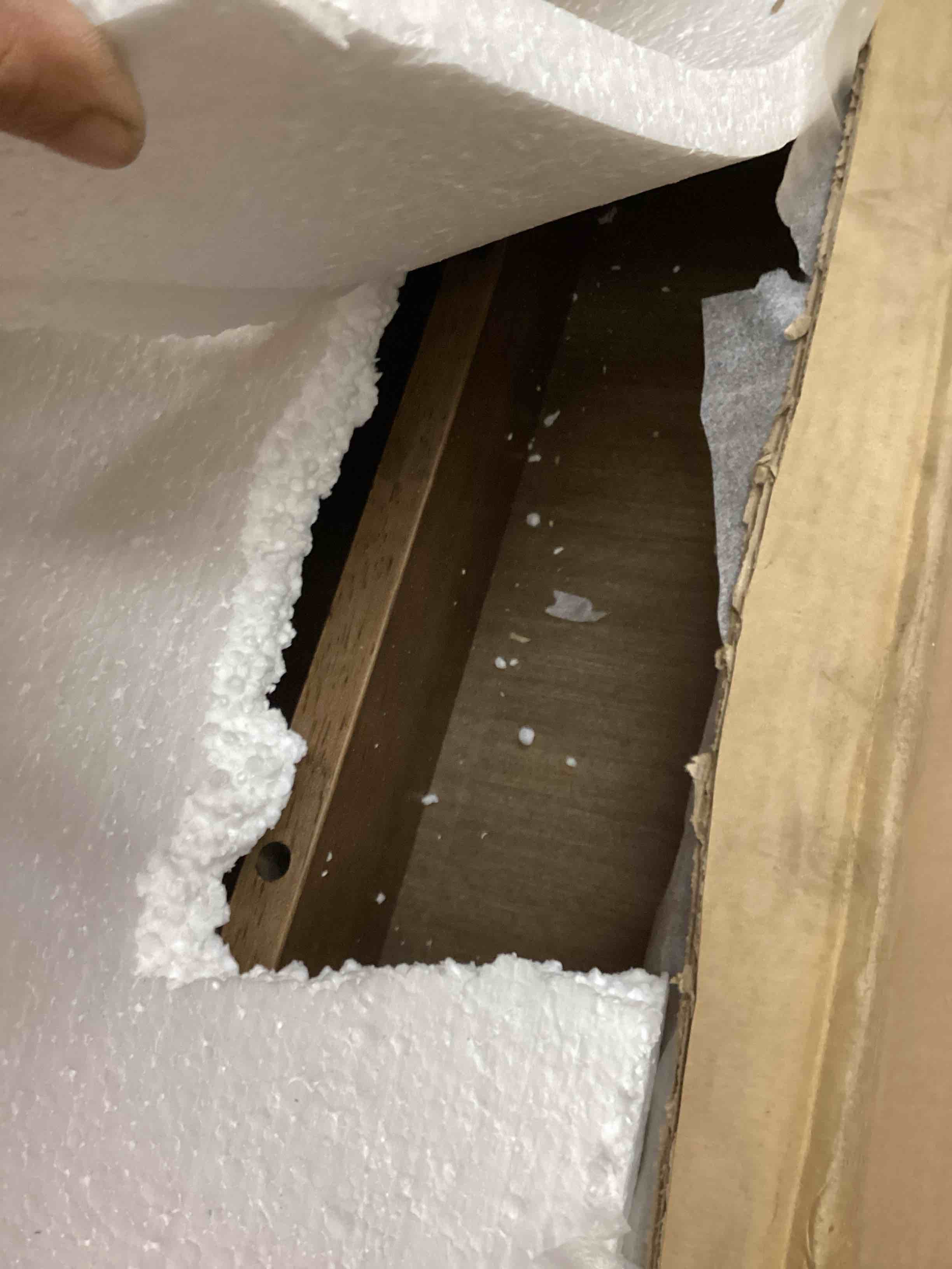 Condition photo showing Good Condition for Buylateral Bernard Mid Century Modern Rectangular Dining Table Walnut: Rubberwood, Seats 6, Non-Extension