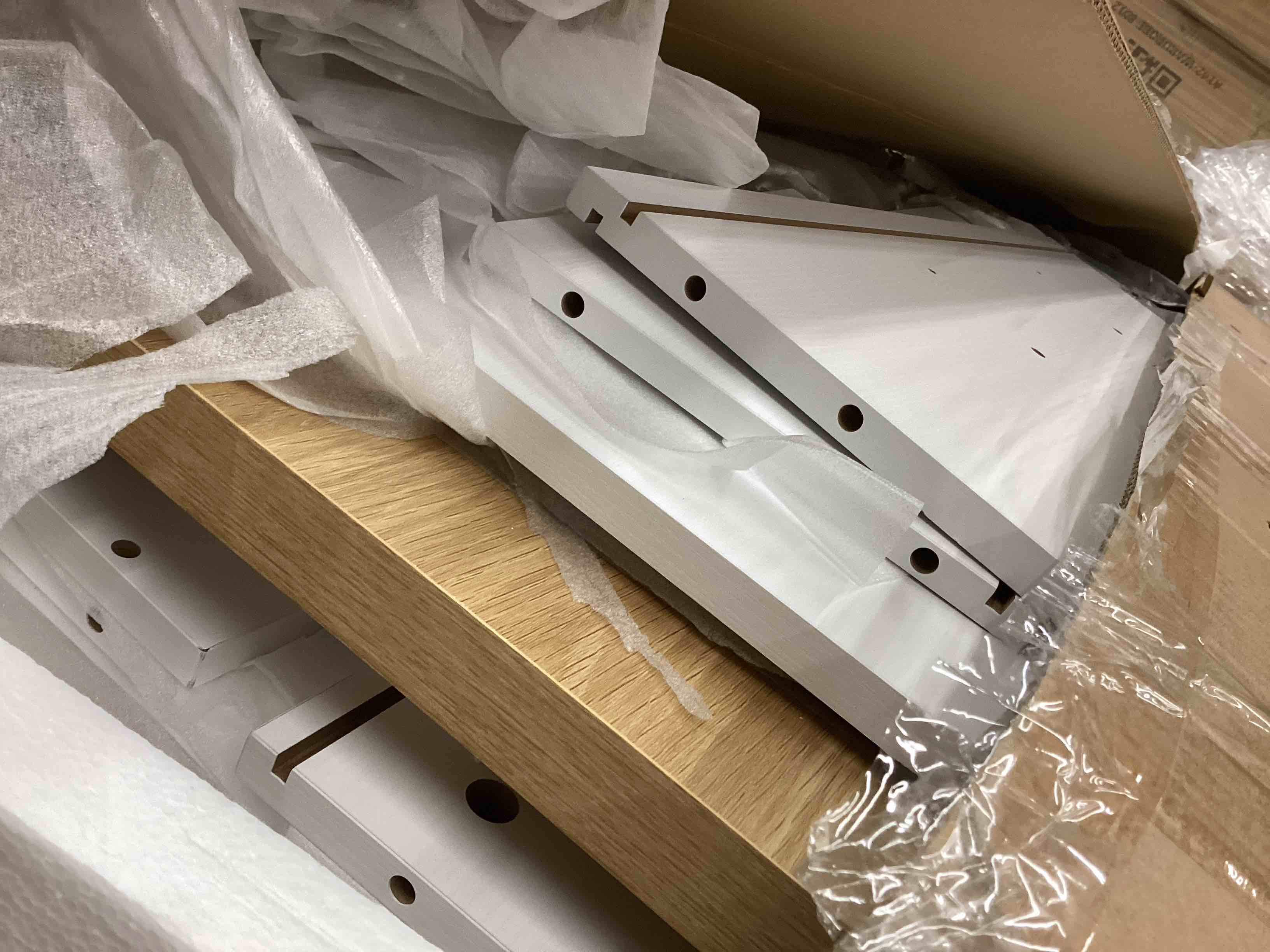 Condition photo showing As Is for HSH 72.4” Rolling Kitchen Island with Swivel Table, Storage Cabinet, Drawers & Shelves, White Modern Mobile Island Cart on Wheels, Farmhouse Wood Island Table for Kitchen, Dining Room, Home Bar