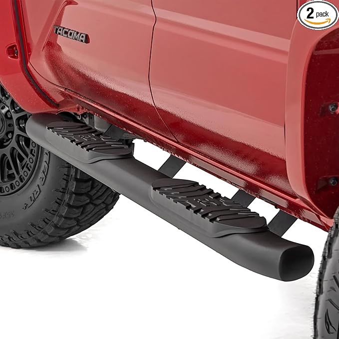 Condition photo showing New/Like New for Rough Country Oval Nerf Steps for Toyota Tacoma Double Cab (2024-2026) - OEM Style Rails with Built-in Side Steps