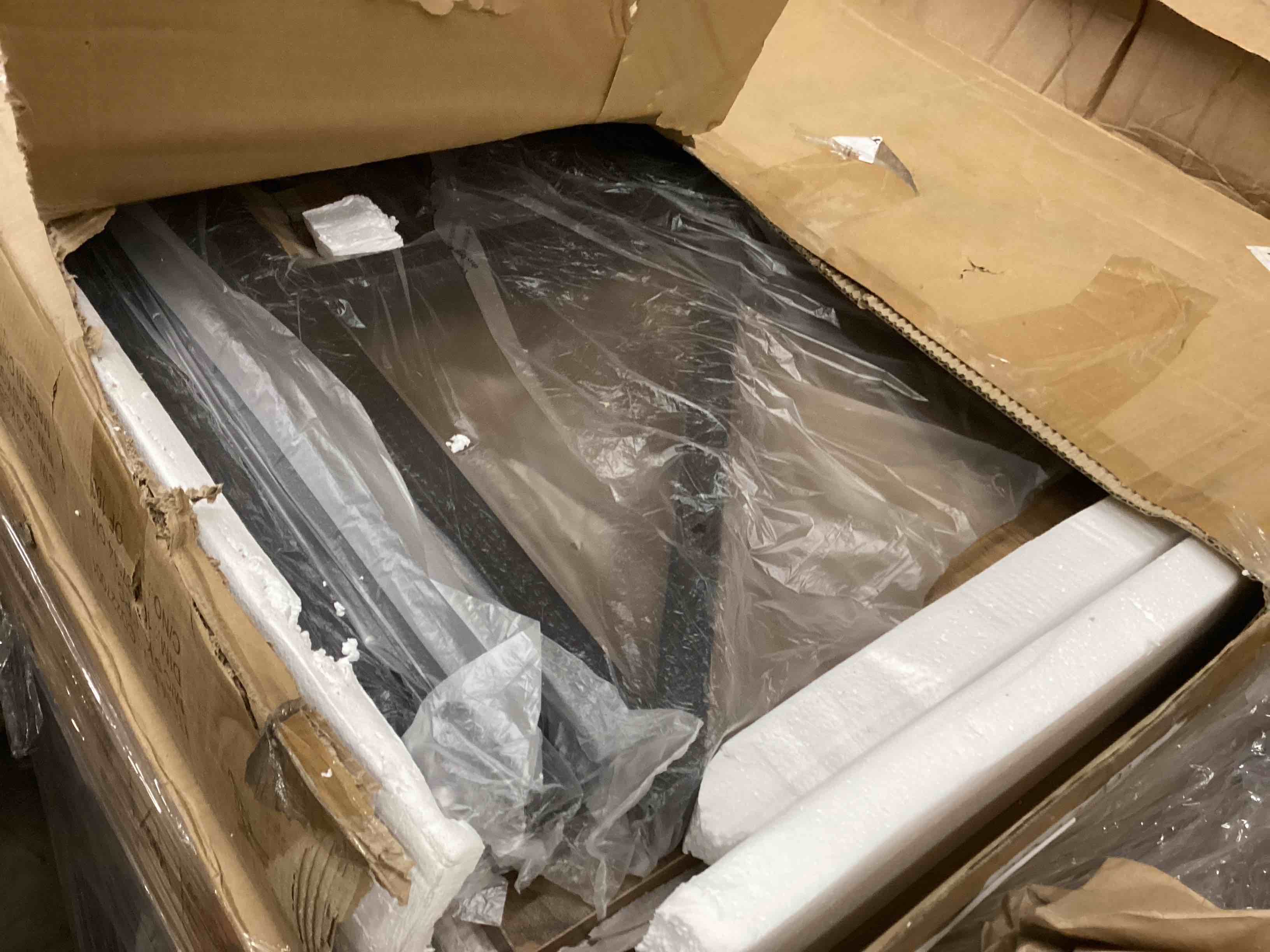 Condition photo showing As Is for IBF Rustic Office Desk Table, Industrial Long Wood Computer Desk for Home Office, Modern Large Wide Simple Pc Gaming Workstation Executive Writing Desks Big Table for Work Study, Rustic Oak, 60 Inch