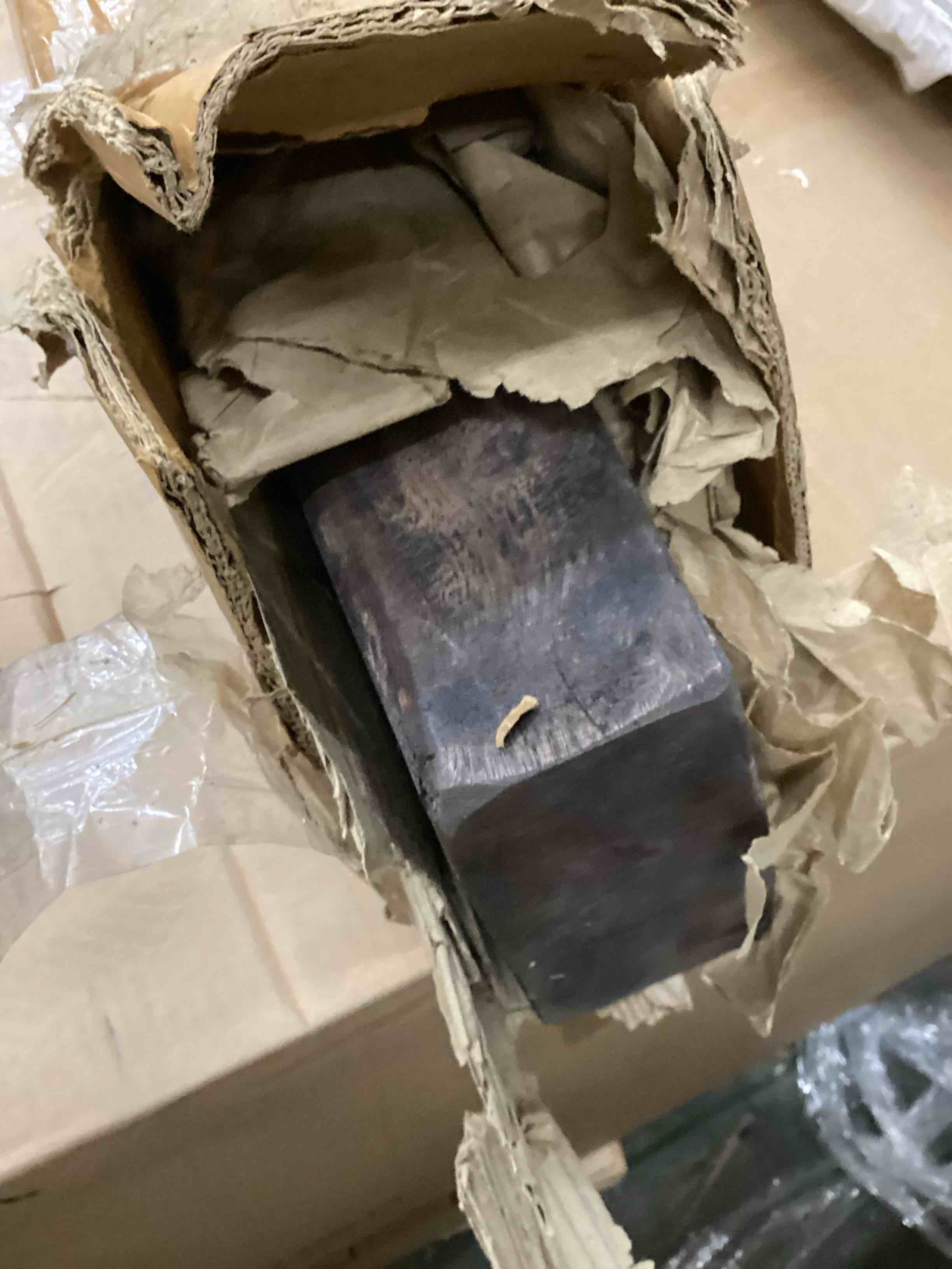 Condition photo showing As Is for Creative Co-Op Wood Floating Wall Shelf, Large, Brown 48”