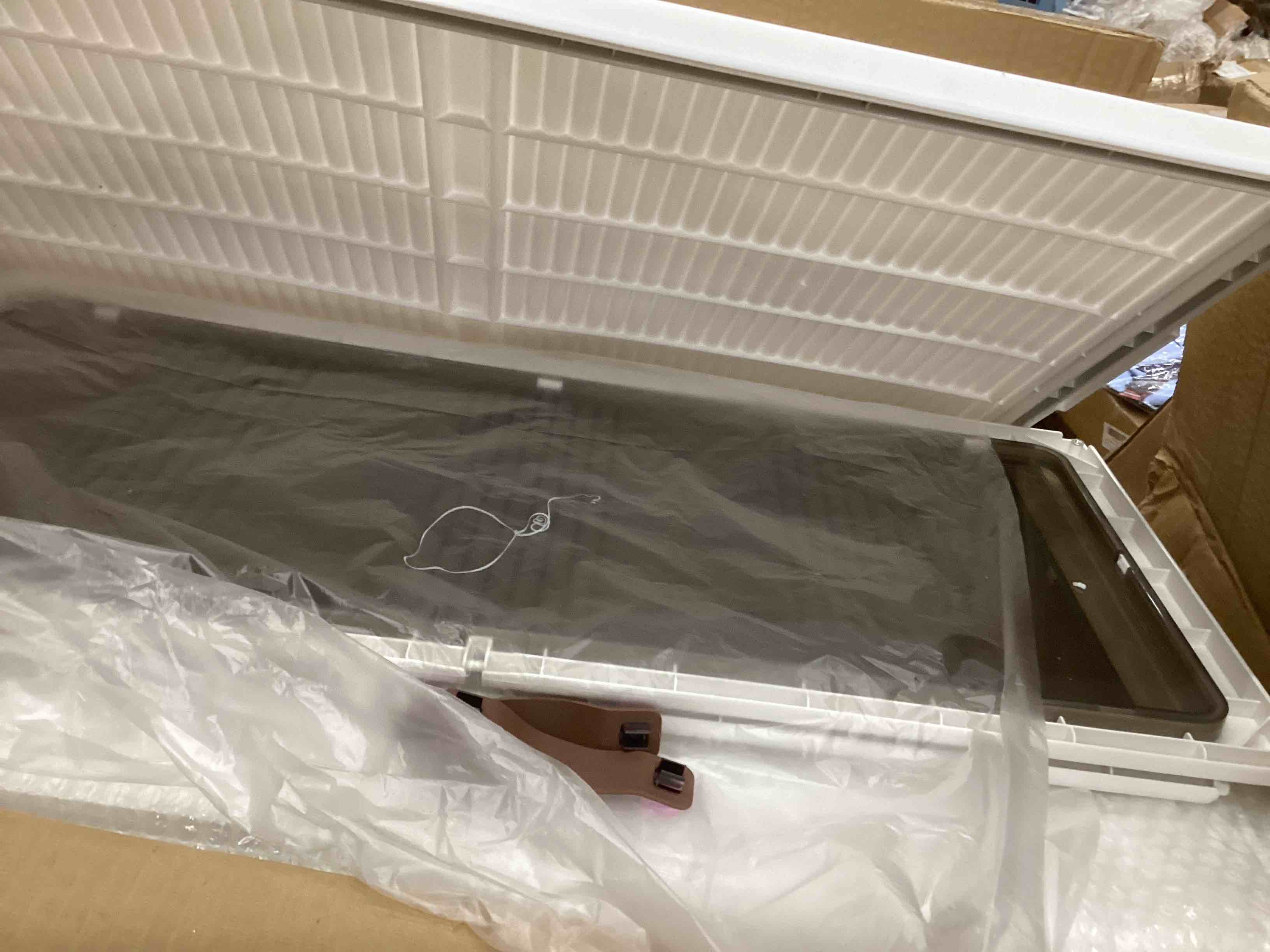 Condition photo showing As Is for Portable Wardrobe Closet Storage Organizer for Clothes,Clothes Dresser , Baby Wardrobe Storage Cabinet,White