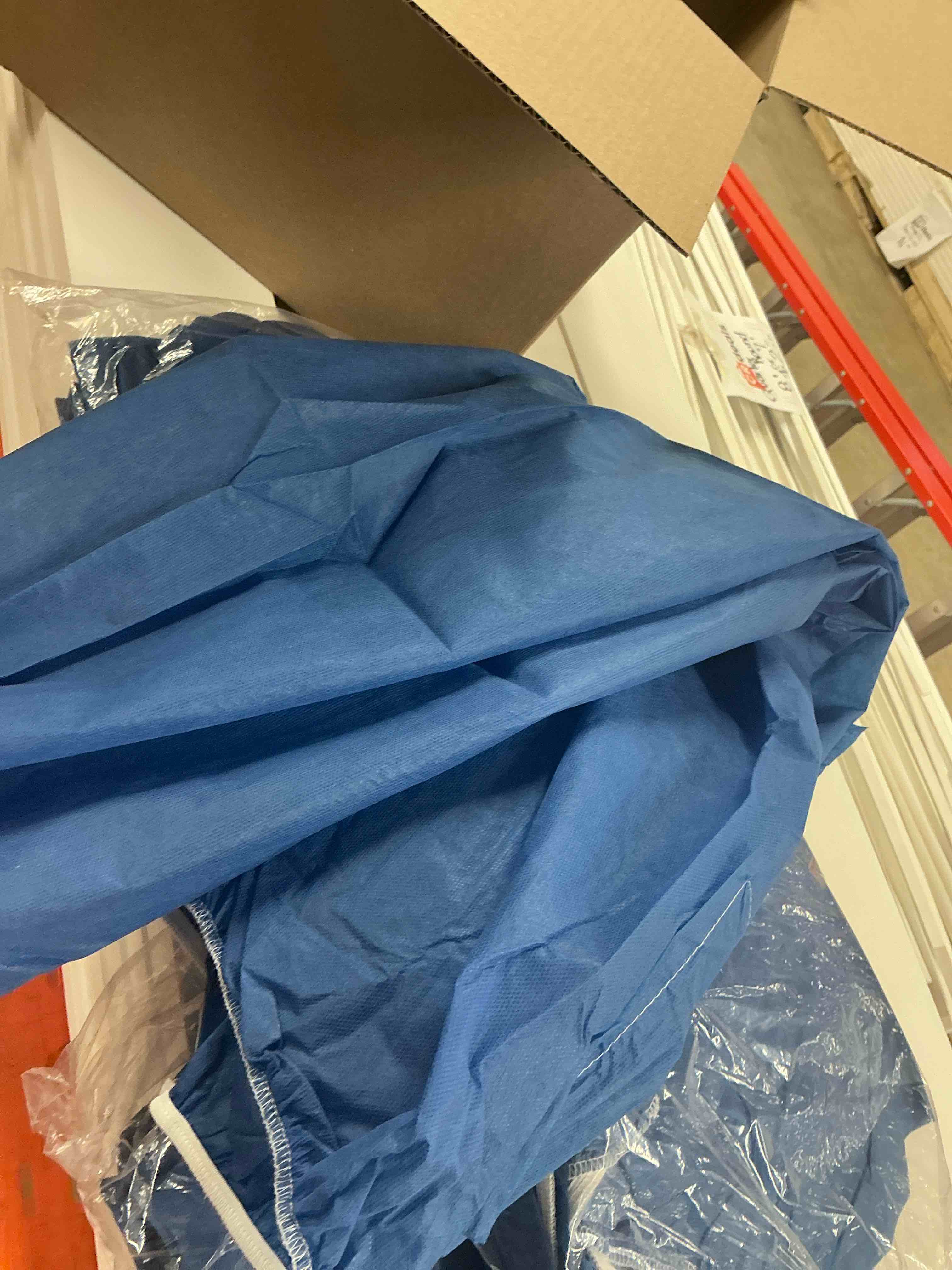 Condition photo showing New/Like New for Medline AngelStat Unisex Elastic Cargo Scrub Pants, Ceil Blue,, Medium , Long Length 30Pcs