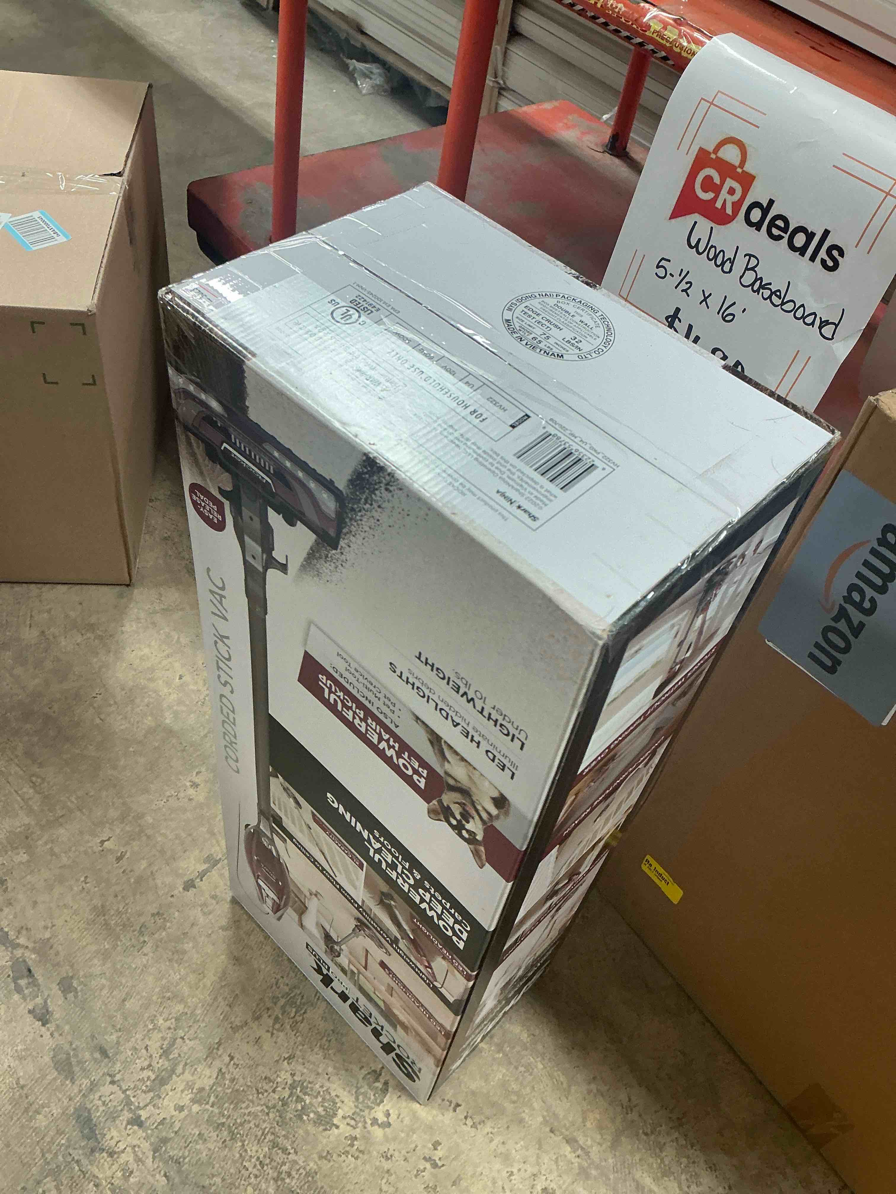 Condition photo showing Good Condition for Shark HV322 Rocket Pet Plus Corded Stick Vacuum with LED Headlights, XL Dust Cup, Lightweight, Perfect for Pet Hair Pickup, Converts to a Hand Vacuum, with (2) Pet Attachments, Bordeaux/Silver Rocket Deluxe w/ headlights