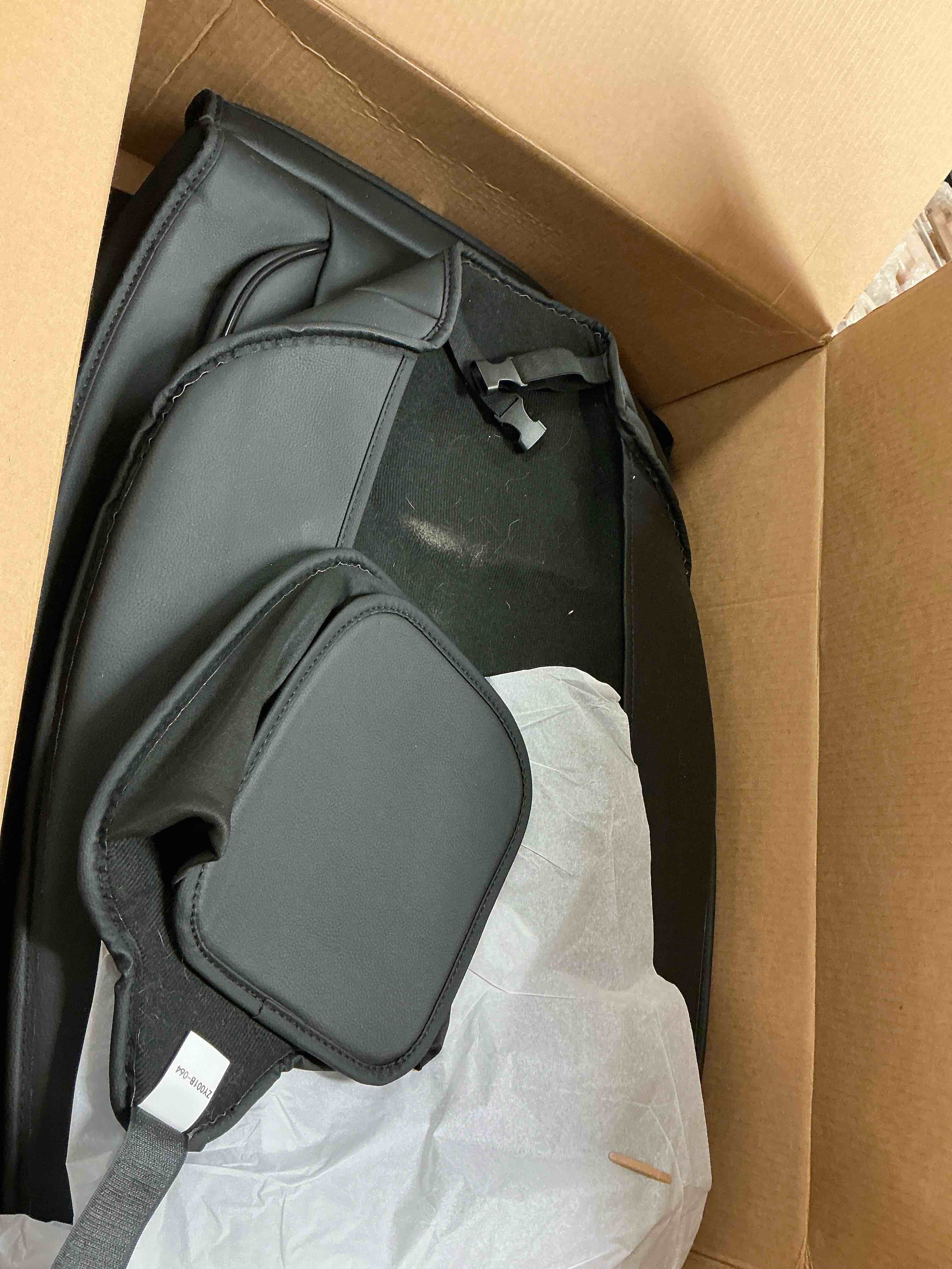 Condition photo showing As Is for LIGHTING Seat Covers Fit for Toyota Tacoma: 2024-2025 Truck Front Pair Car Seat Covers Double Crew Cab Semi-Custom Faux Leather Pickup Seat Cushion Protectors(2PCS Front, Black & Grey)