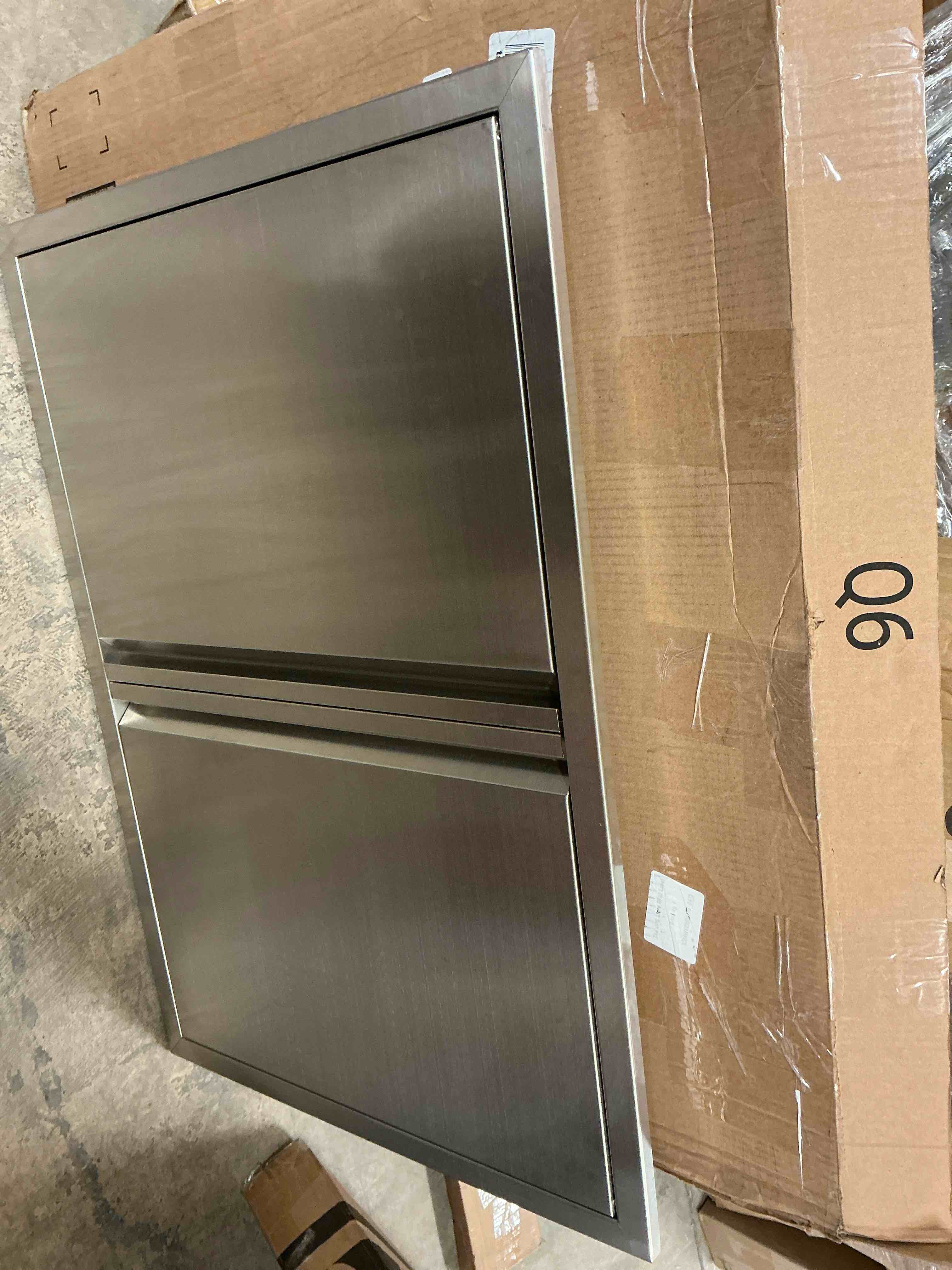 Condition photo showing Good Condition for Outdoor Kitchen Double Doors 35" W X 24" H BBQ Access Door Thickened 304 Brushed Stainless Steel Doors for Indoor/Outdoor Kitchen Outdoor Cabinet Barbeque Grill or BBQ Island
