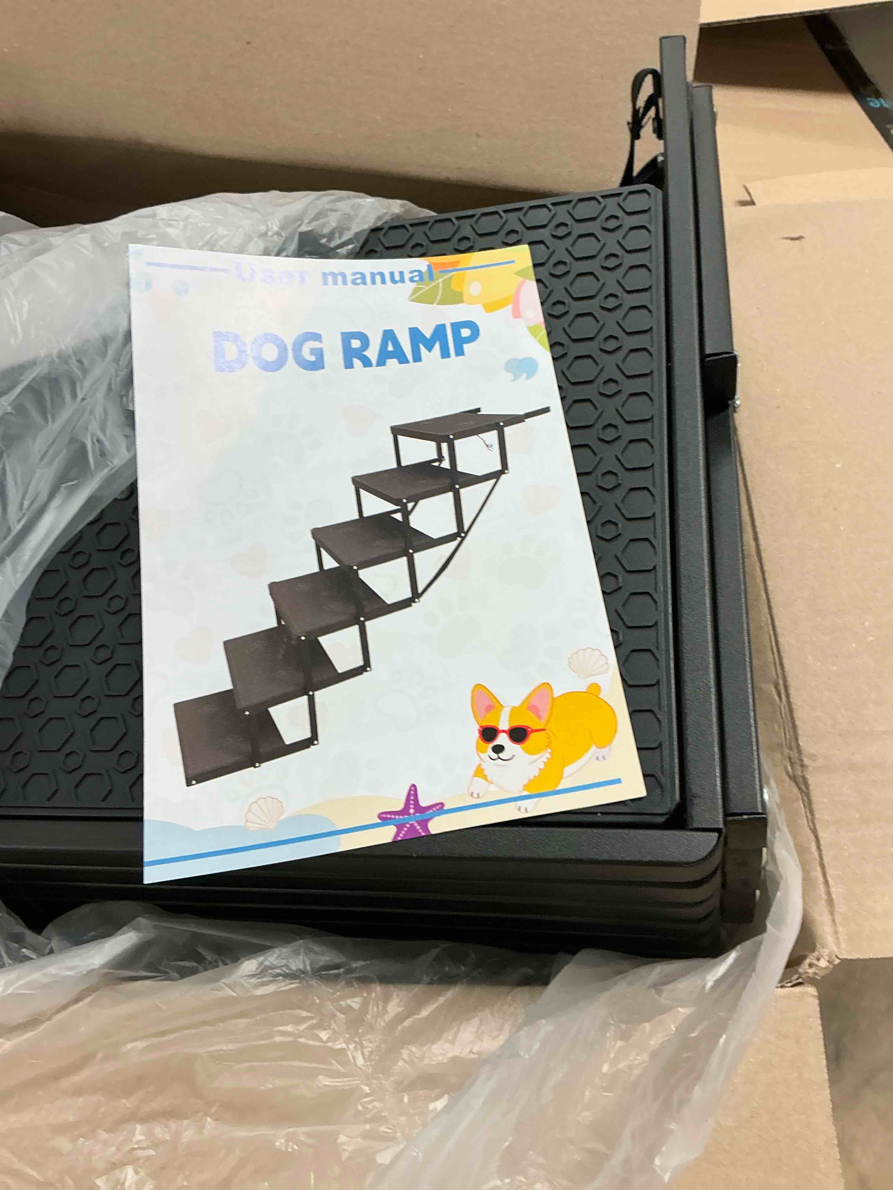 Condition photo showing Good Condition for Dog Stairs for Car, Dog Steps for Car with Upgraded Load-Bearing Capacity, Dogs Stairs for Large Dogs, Pet Steps, 5 Steps