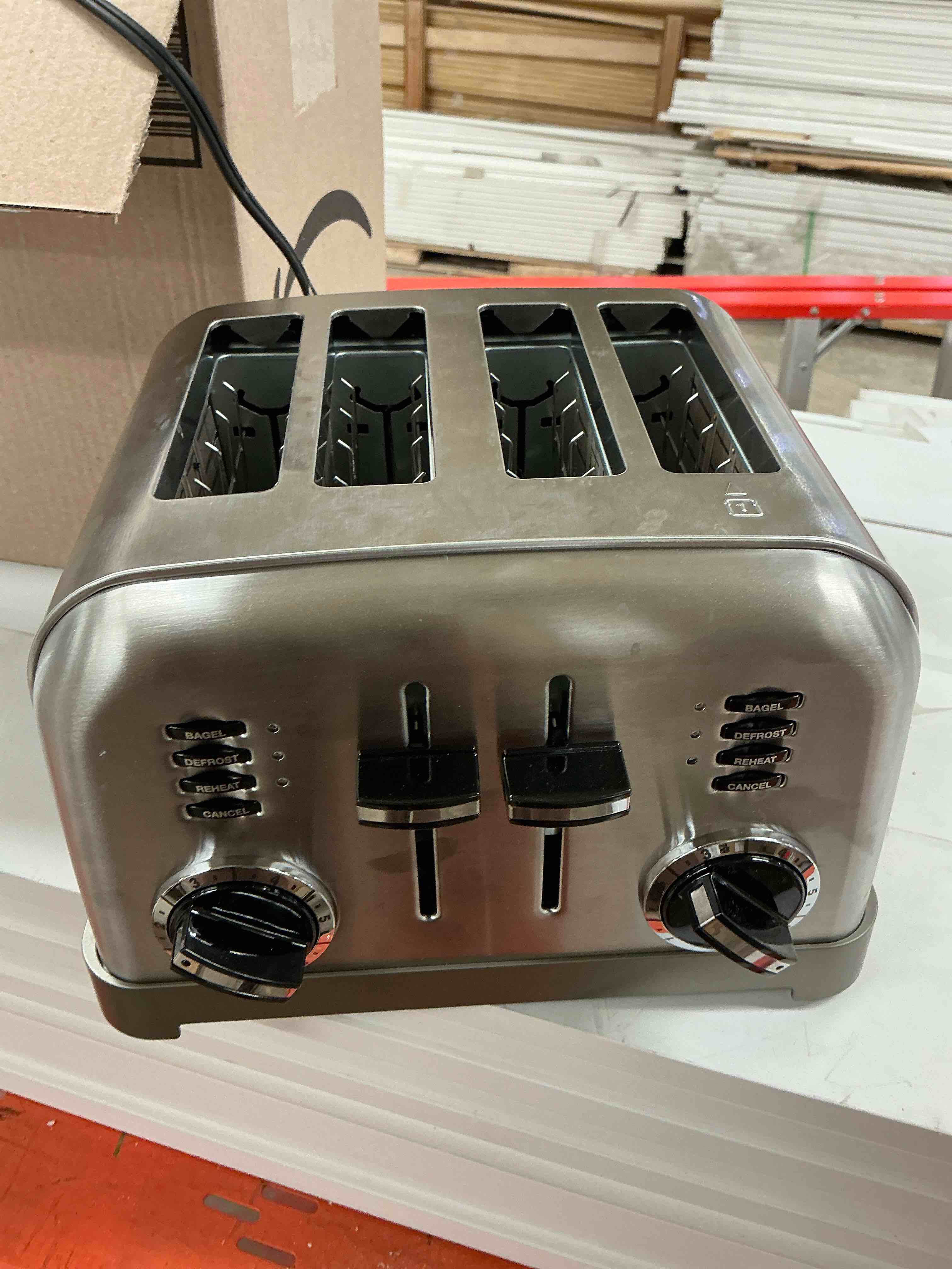 Condition photo showing As Is for Cuisinart CPT-180WP1 4-Slice Metal Classic Toaster, White/Stainless Steel